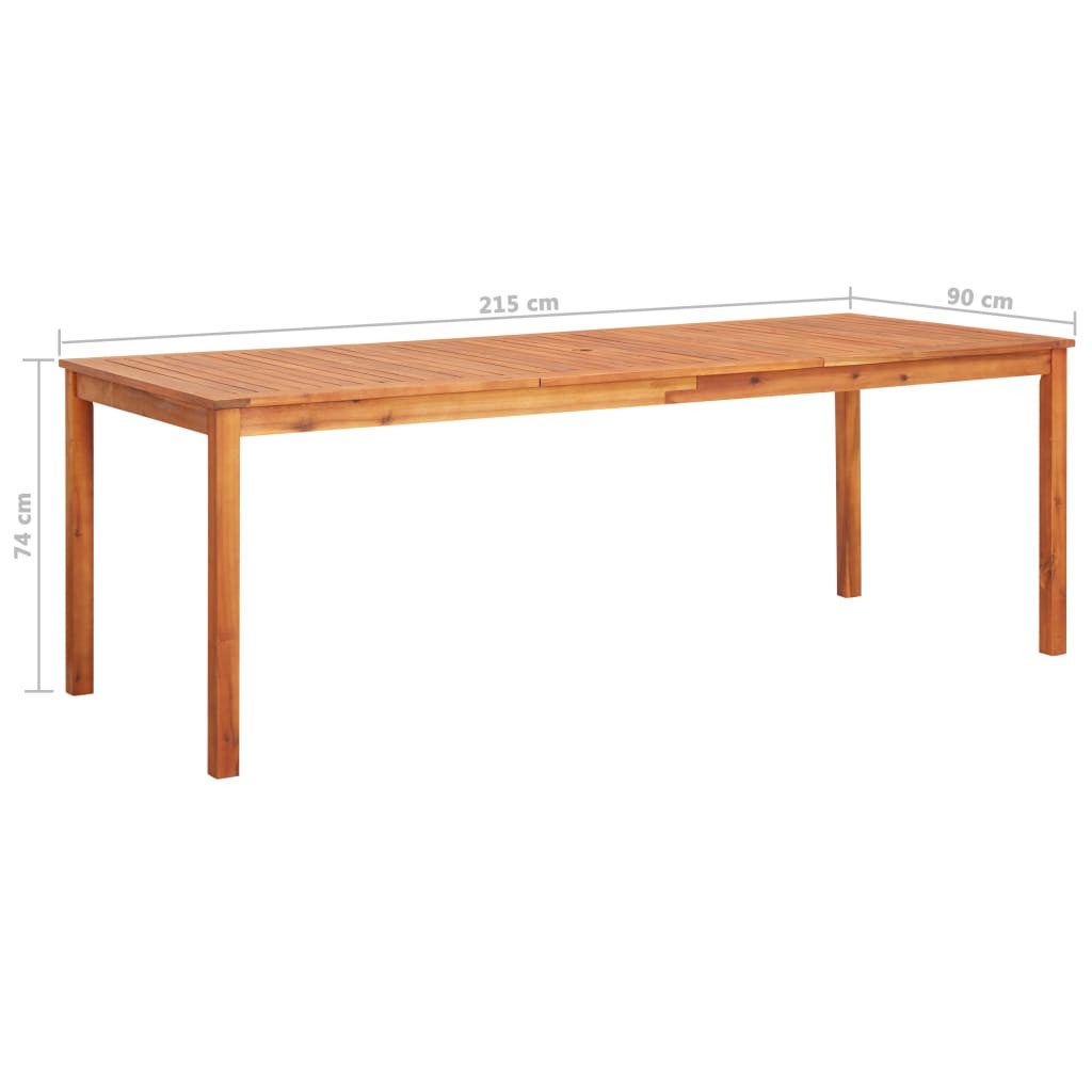 Table de jardin acacia massif clair Lilis 215 cm - 5
