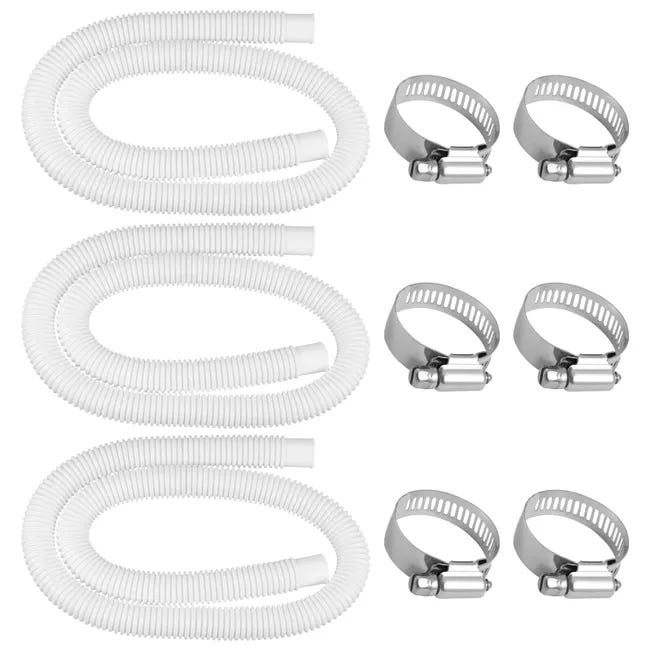 Tubi di ricambio per pompa per piscina da 1,25 pollici, tubi per piscina da 3 pezzi per pompa filtro piscina Intex Coleman 607, 637 con 6 morsetti | Leroy Merlin Tubi di ricambio per pompa per piscina da 1,25 pollici, tubi per piscina da 3 pezzi per pompa filtro piscina Intex Coleman 607, 637 con 6 morsetti | Leroy Merlin