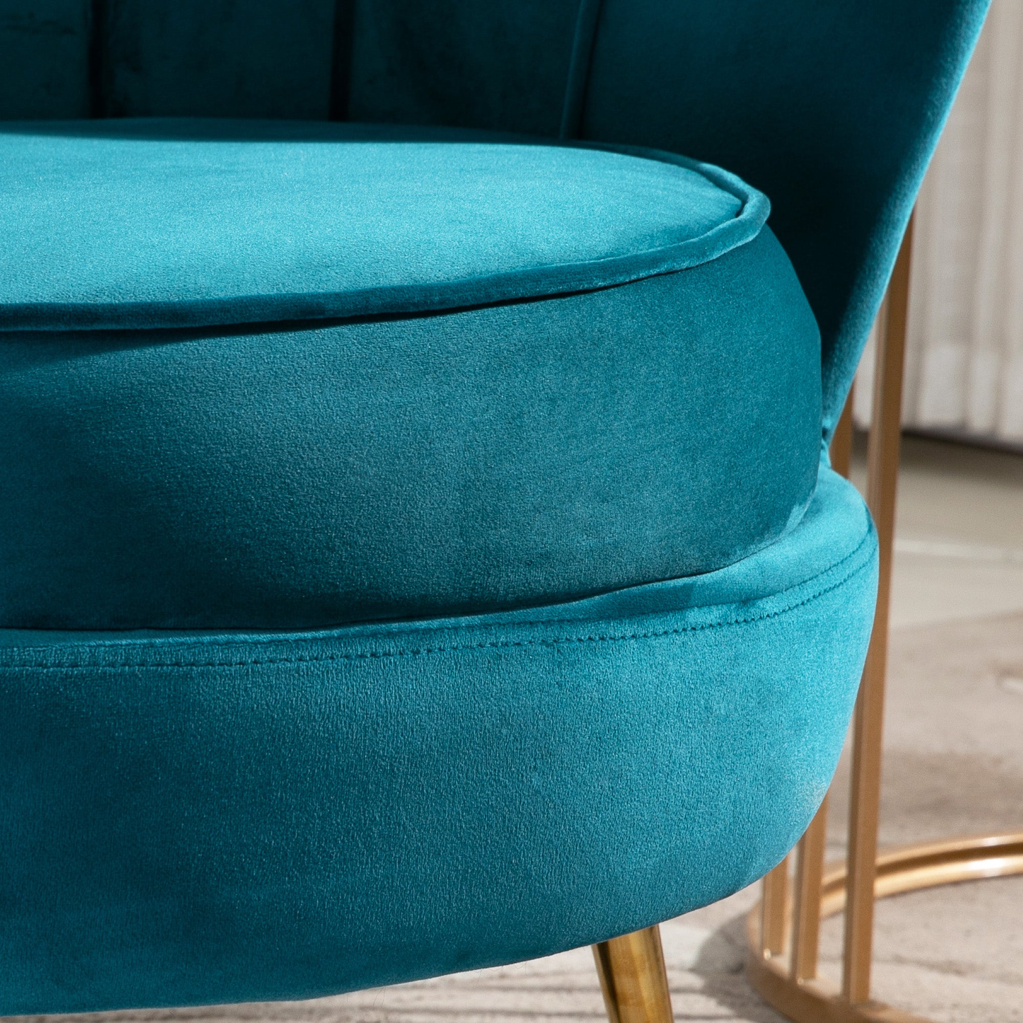 fauteuil tissu Velours HOMCOM - 9