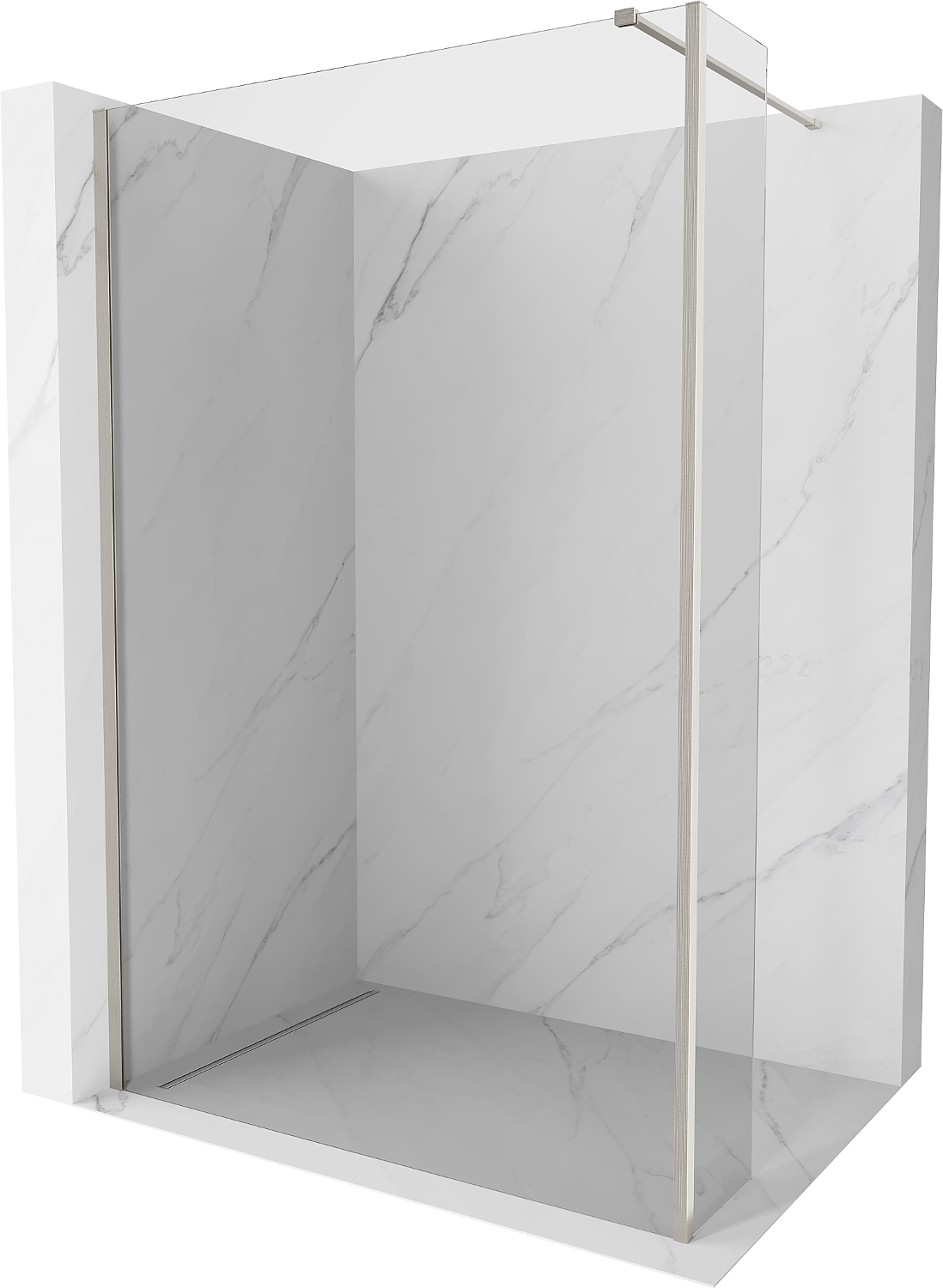 Mexen Kioto ścianka prysznicowa Walk-in 160 x 40 cm, transparent, nikiel szczotkowany - 800-160-212-97-00-040
