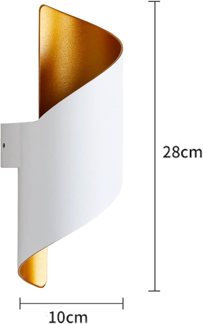 Nowoczesna spiralna lampa ścienna zewnętrzna 10W - Metalowa 3 Ciepła biała lampa ścienna LED 000K do baru, sypialni, kuchni (biała) - 3