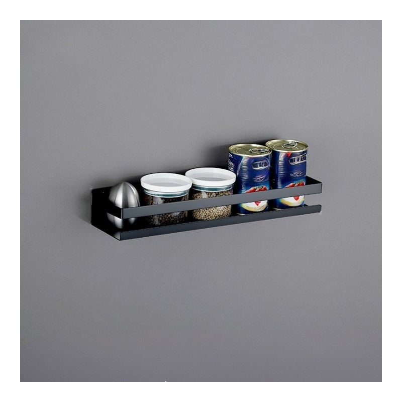 Półka kuchenna ze stali nierdzewnej 304 do łazienki, montowana na ścianie, czarna, 40*10*5,8 cm