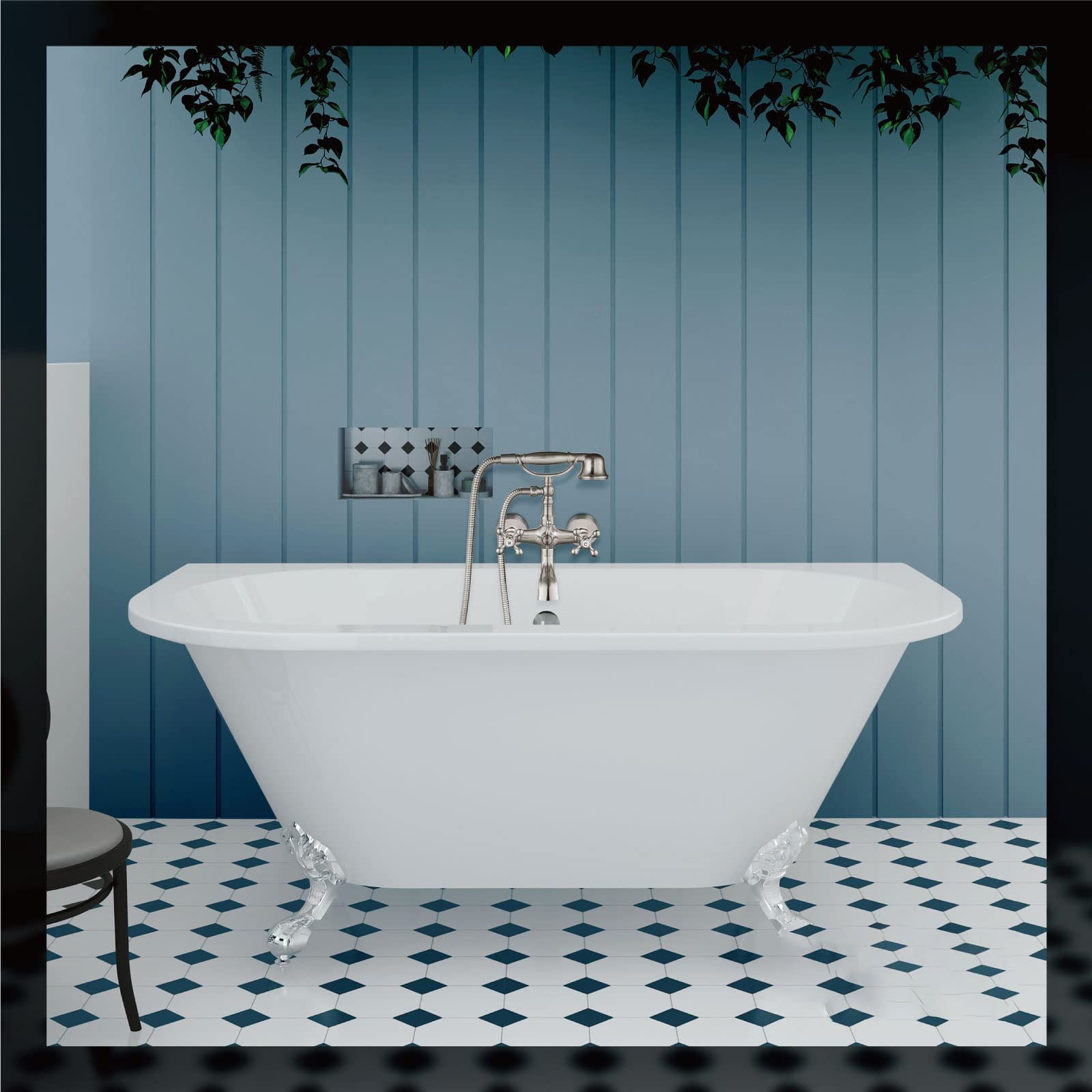 Ensemble de douche mural, robinet de baignoire avec douchette, robinet ...