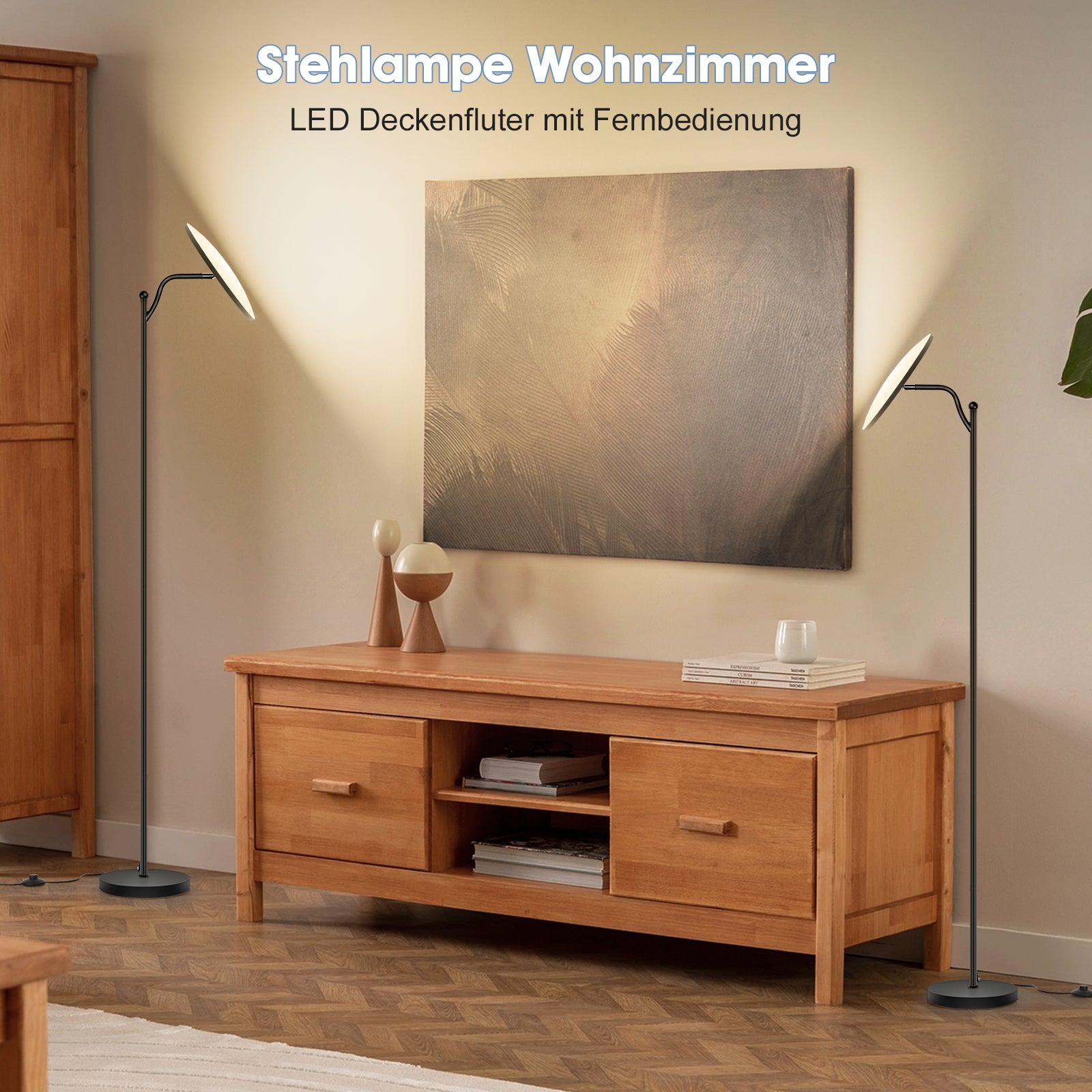 LOVHAUS Lampadaire LED 32W avec Télécommande, Lampadaire LED Dimmable avec Liseuse 2700K-6500K, Lampadaire Noir Moderne pour Chambre et Salon - 8