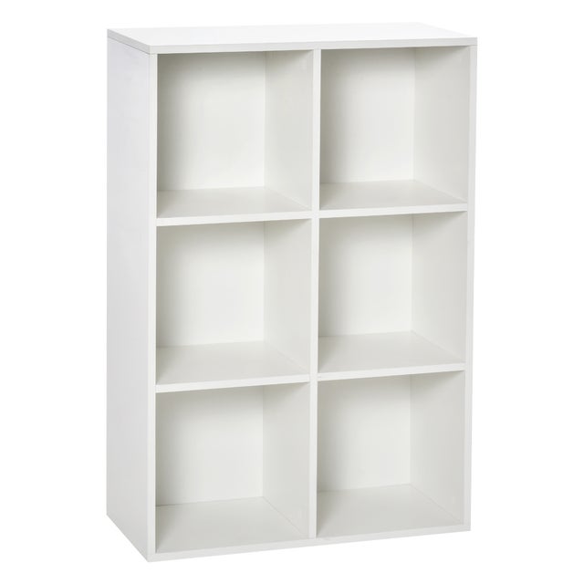 Estantería para Libros HOMCOM Melamina de Madera Blanco 65,5x30x97,5 cm