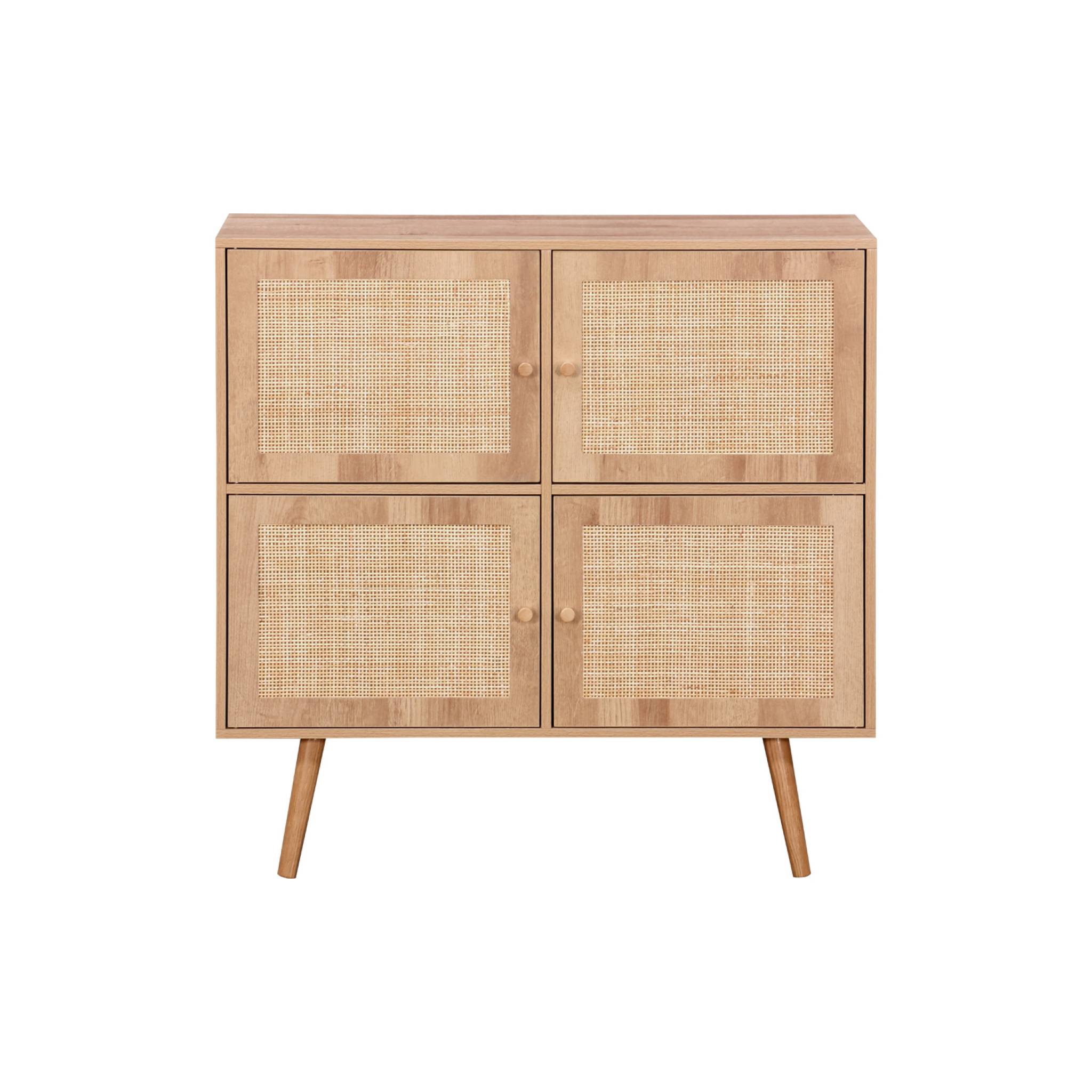 Commode enfant décor bois 4 portes en cannage BOHÈME - 7