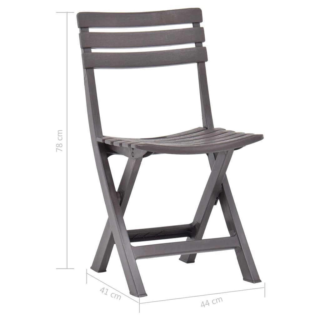 Chaises de jardin pliables 2 pcs Plastique Mocha - 9