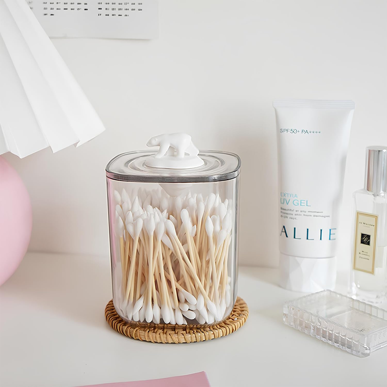 Distributeur De Boules De Coton 2 Pièces - Boîte Rangement Pour Cotons Tiges Transparent - Support De Coton Tige Pour Boîte à Cosmétiques - 5