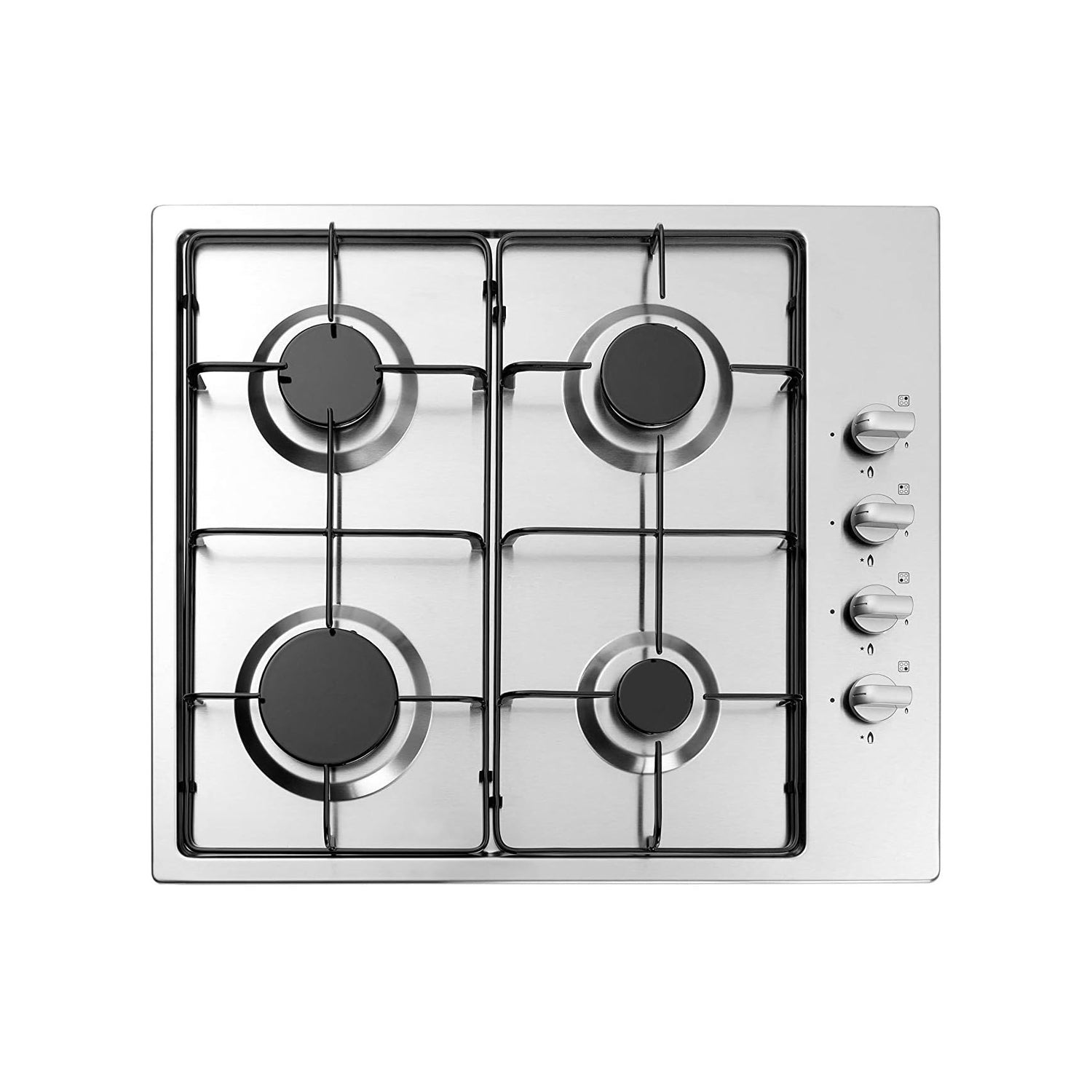 Smeg P64ES Piano Cottura Gas 4 Fornelli 60 cm Acciaio inossidabile