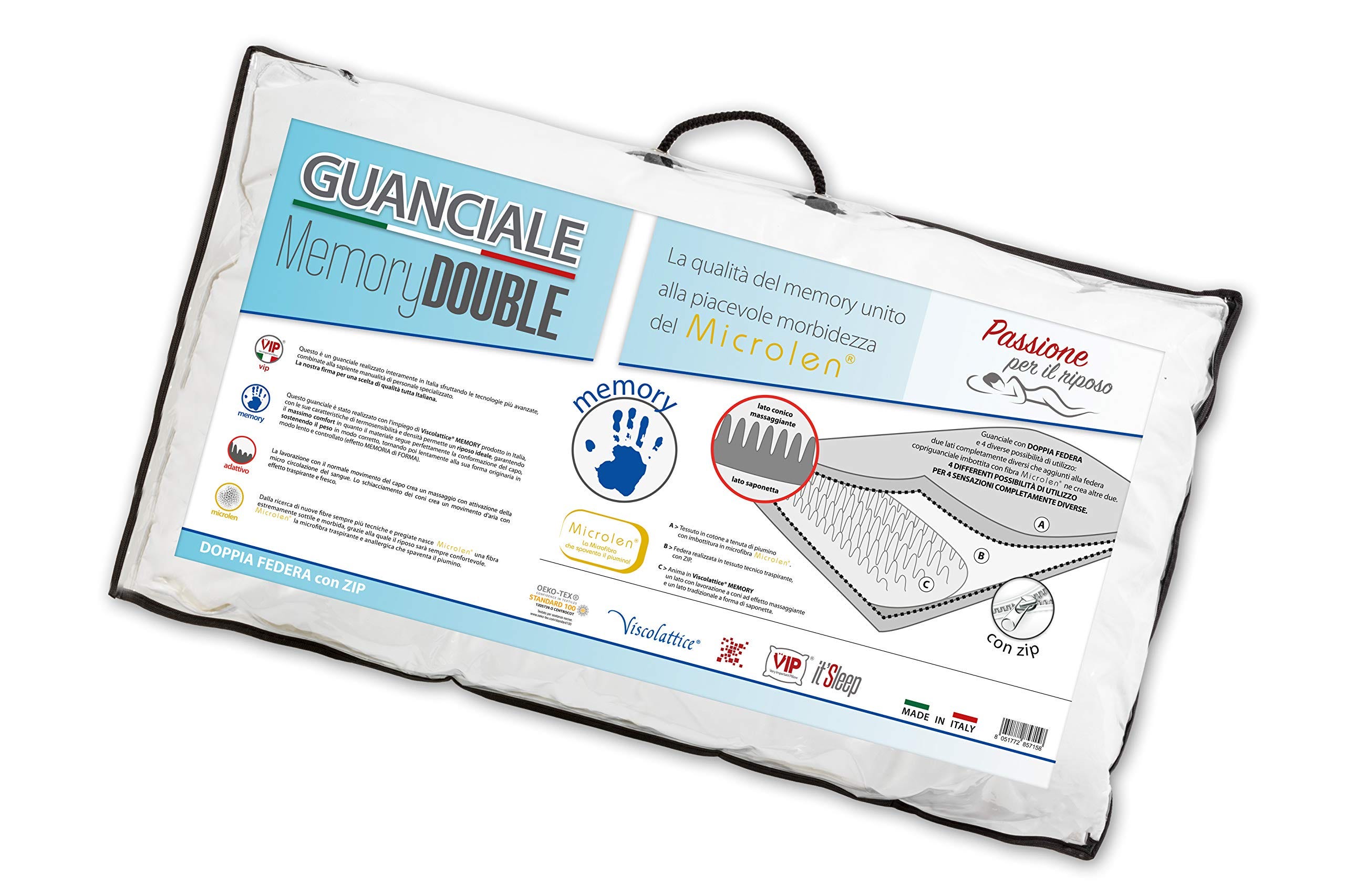 V.I.P. VERY IMPORTANT PILLOW V.I.P. Guanciale Memory Foam Protection Saponetta con Dispositivo Medico, Made in Italy, cm 48x78 h.12 | Leroy Merlin V.I.P. VERY IMPORTANT PILLOW V.I.P. Guanciale Memory Foam Protection Saponetta con Dispositivo Medico, Made in Italy, cm 48x78 h.12 | Leroy Merlin