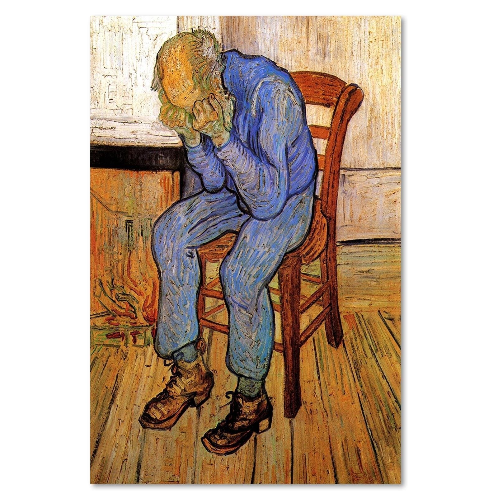 Obraz na płótnie, Stary człowiek w smutku - V. van Gogh reprodukcja 70x100
