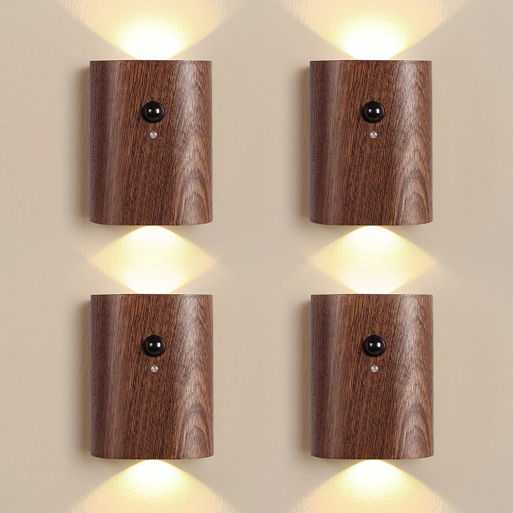 Kinkiet LED, lampki nocne z czujnikiem ruchu, lampa ścienna, ładowalne kinkiety, 4 sztuki