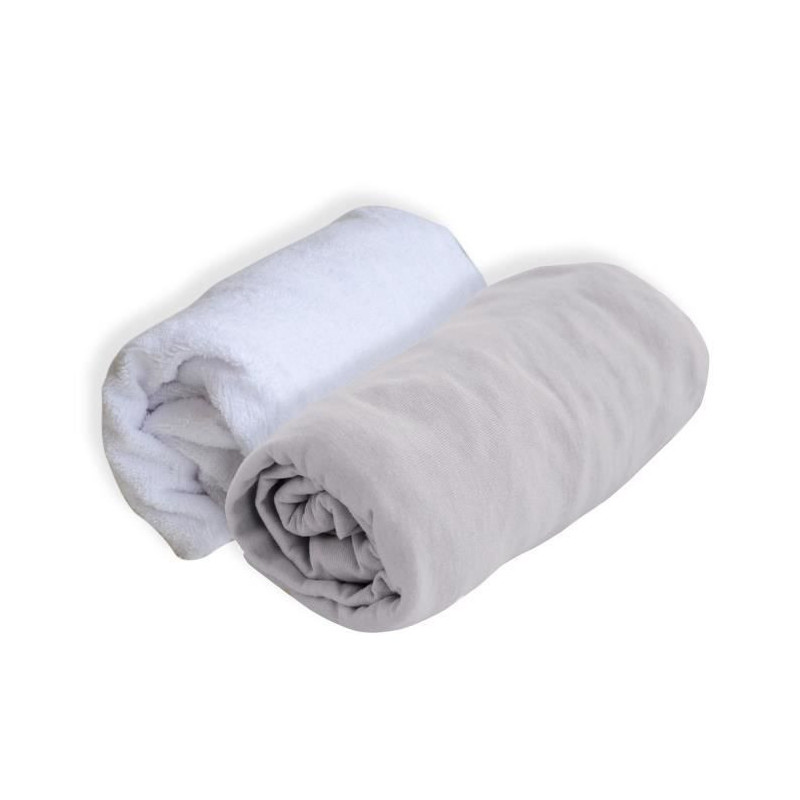 Doux nid pack 1 alese + 1 sábana bajera 70 x 140 cm perla