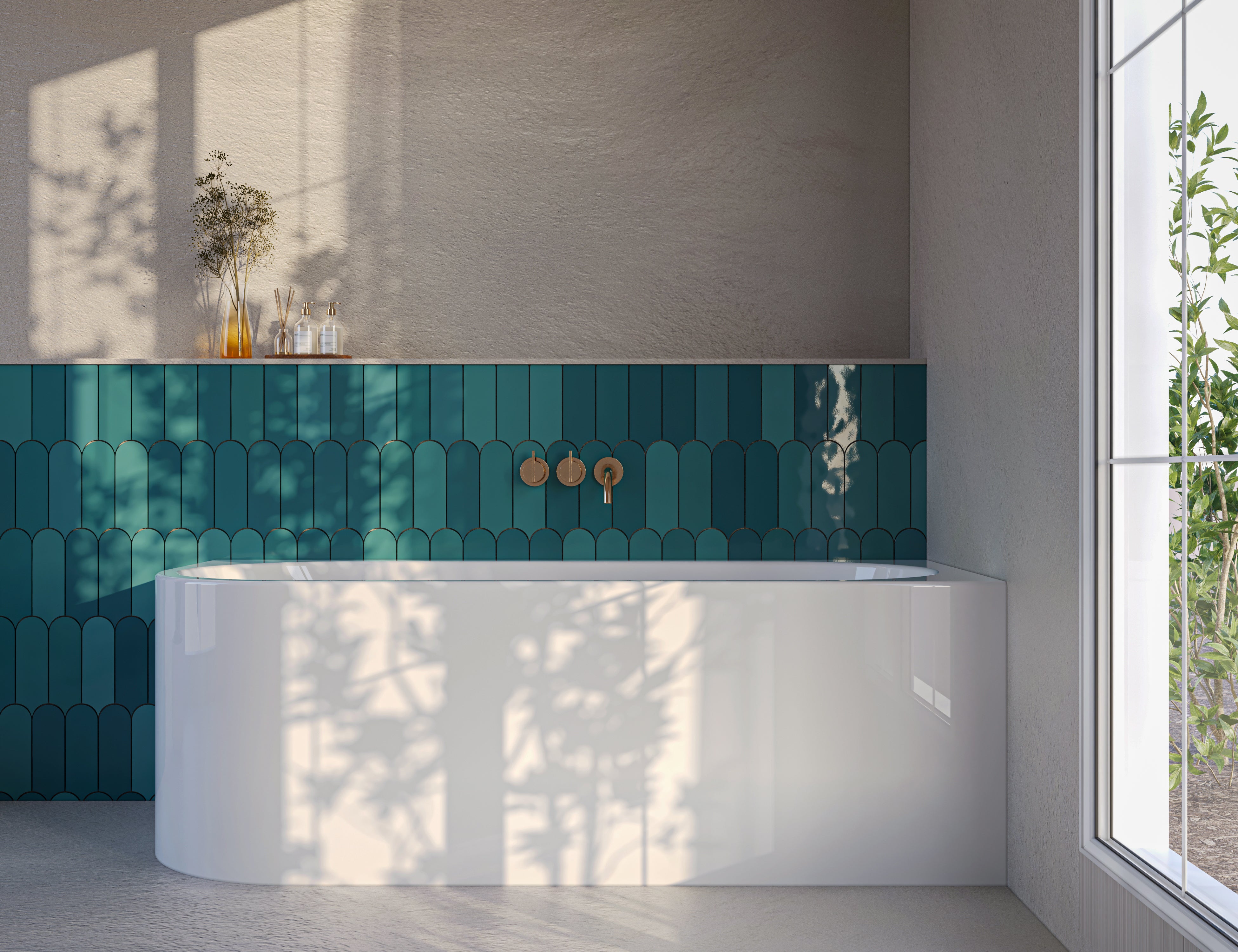 METROPOLE, Bañera semi-exenta AQUA DERECHA blanco - 170x80cm - 2