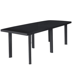 Tavolo da Giardino Marrone 220x90x72 cm Plastica Stile Rattan 45609