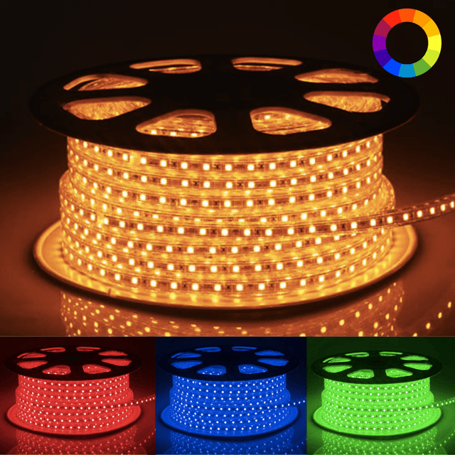 Ruban LED 220V RGB Recoupable 5050 IP65 50M 60LED/m + Télécommande - SILAMP