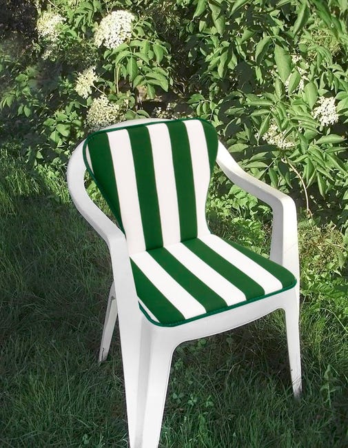 Cuscino Sedia Giardino 45x120cm Righe Verde - Coprisedia Estivo Con Elastico - Foto 4