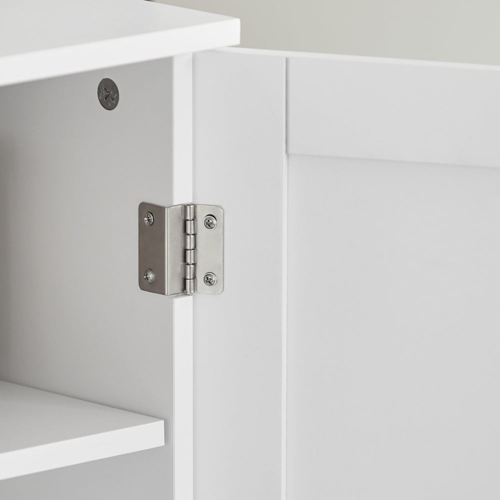 SoBuy Mueble para Debajo del Lavabo Armario de Baño de Suelo con 1 Estante y 2 Puertas 60 x 30 x 60 cm BZR18-II-W ES - 5