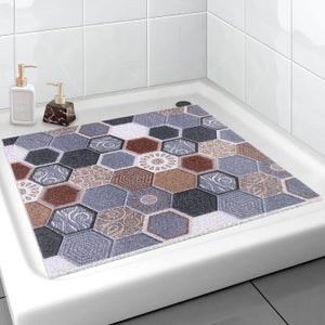 Tapis De Douche Antidérapant 60x60 Cm – Effet Luffa Massage, Doux Et Séchage Ultra Rapide, Idéal Pour Salles De Bain Humides