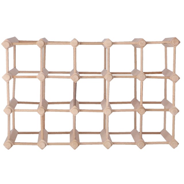 WELLHOME Botellero de haya para 20 botellas 55x27x34 cm