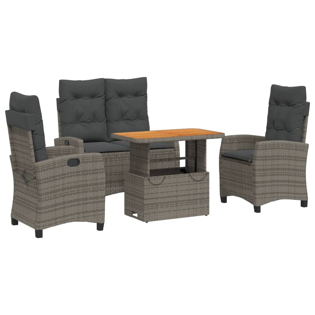 VidaXL Salon De Jardin Noir En Résine Tressée - Ensemble Canapé & Fauteuils - Rue Du Commerce