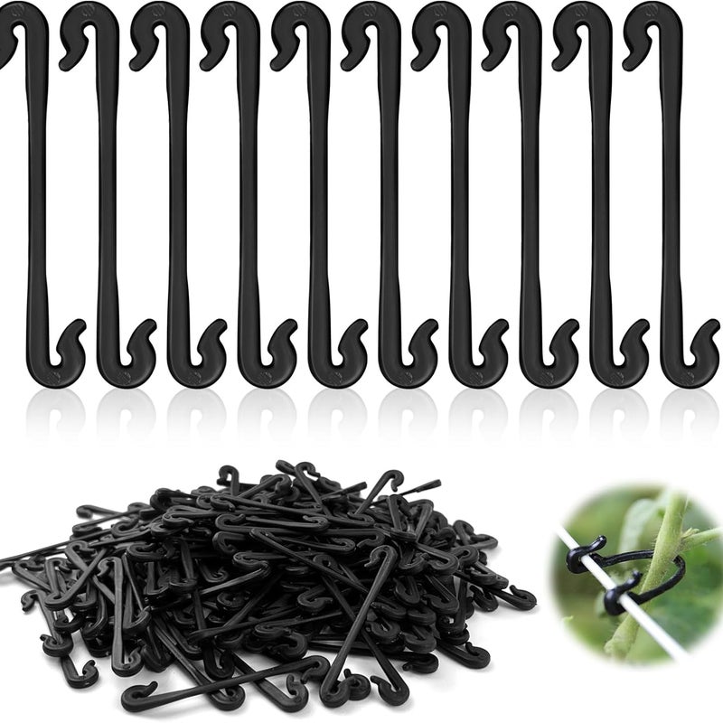 300 klipsów do roślin, wielokrotnego użytku klipsy do podtrzymywania roślin: pomidorów, bakłażanów, papryki, kwiatów, ogórków (czarne)
