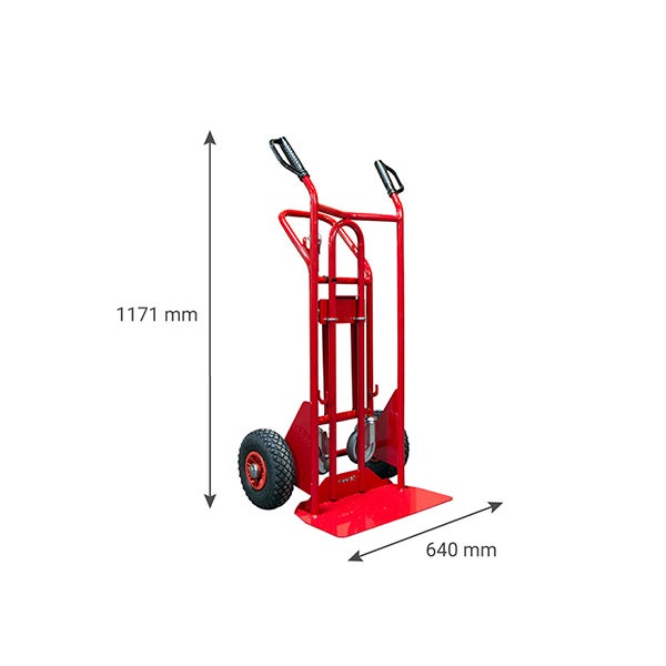 Diable 3 positions acier - Charge max 250kg / 350kg - Roues increvables - 810009344 - 2