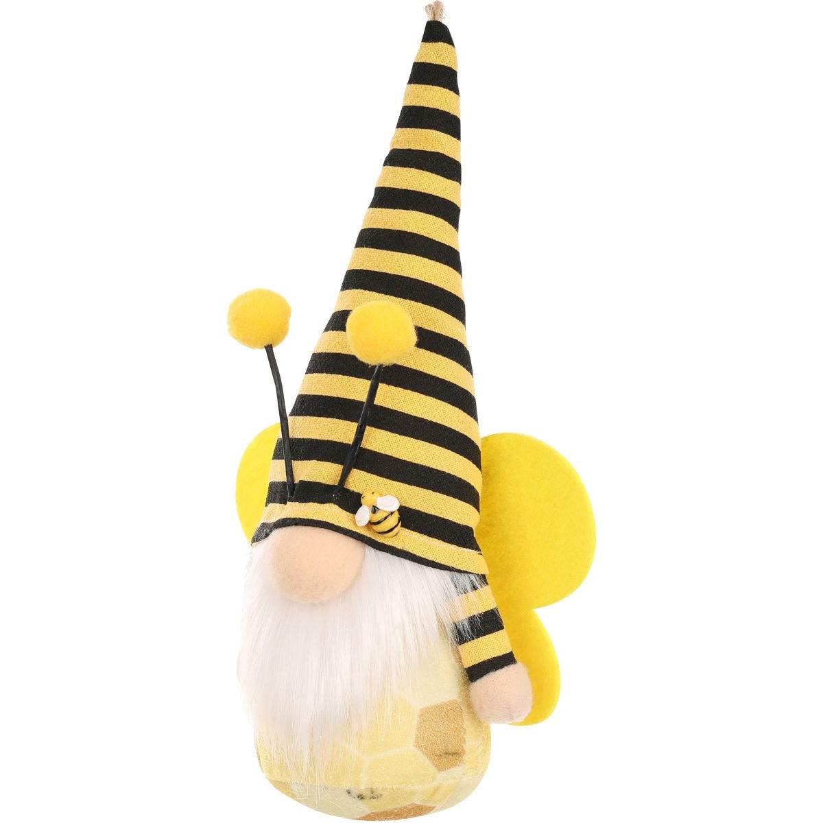 Zawieszka skrzat, gnom dekoracja wiosenna Pszczółka 20 cm żółto czarny