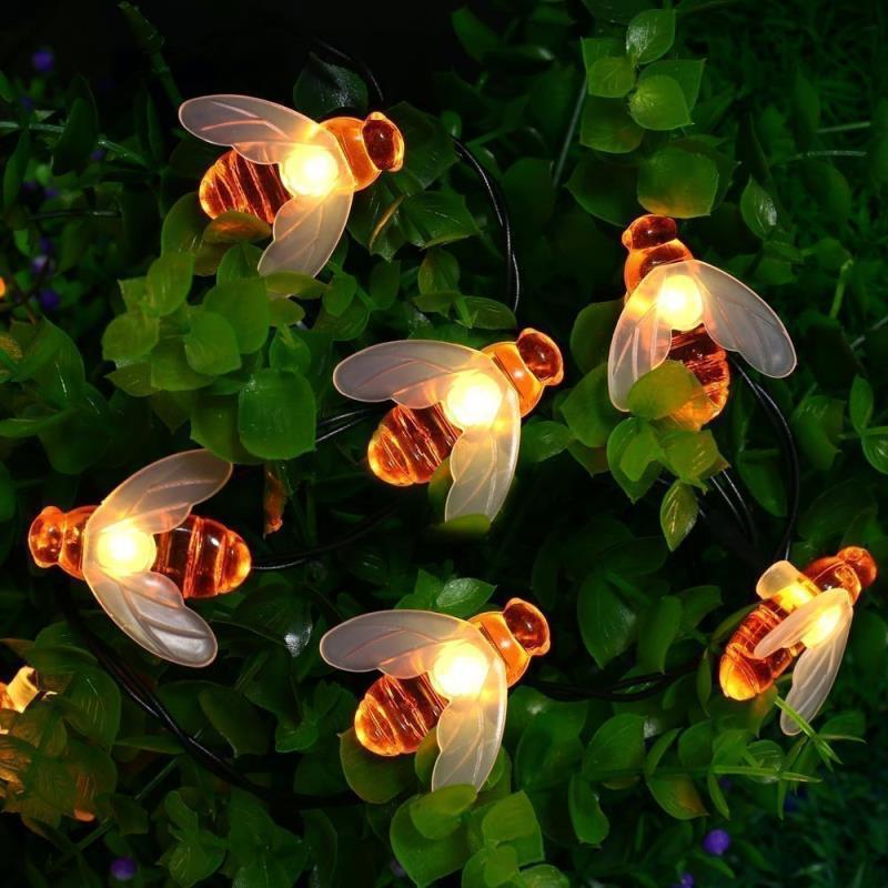 Zasilana energią słoneczną lampa ogrodowa, 50 diod LED, 7 m, 8 trybów, wodoodporna, do użytku na zewnątrz i wewnątrz, do ogrodzeń, trawników i tarasów