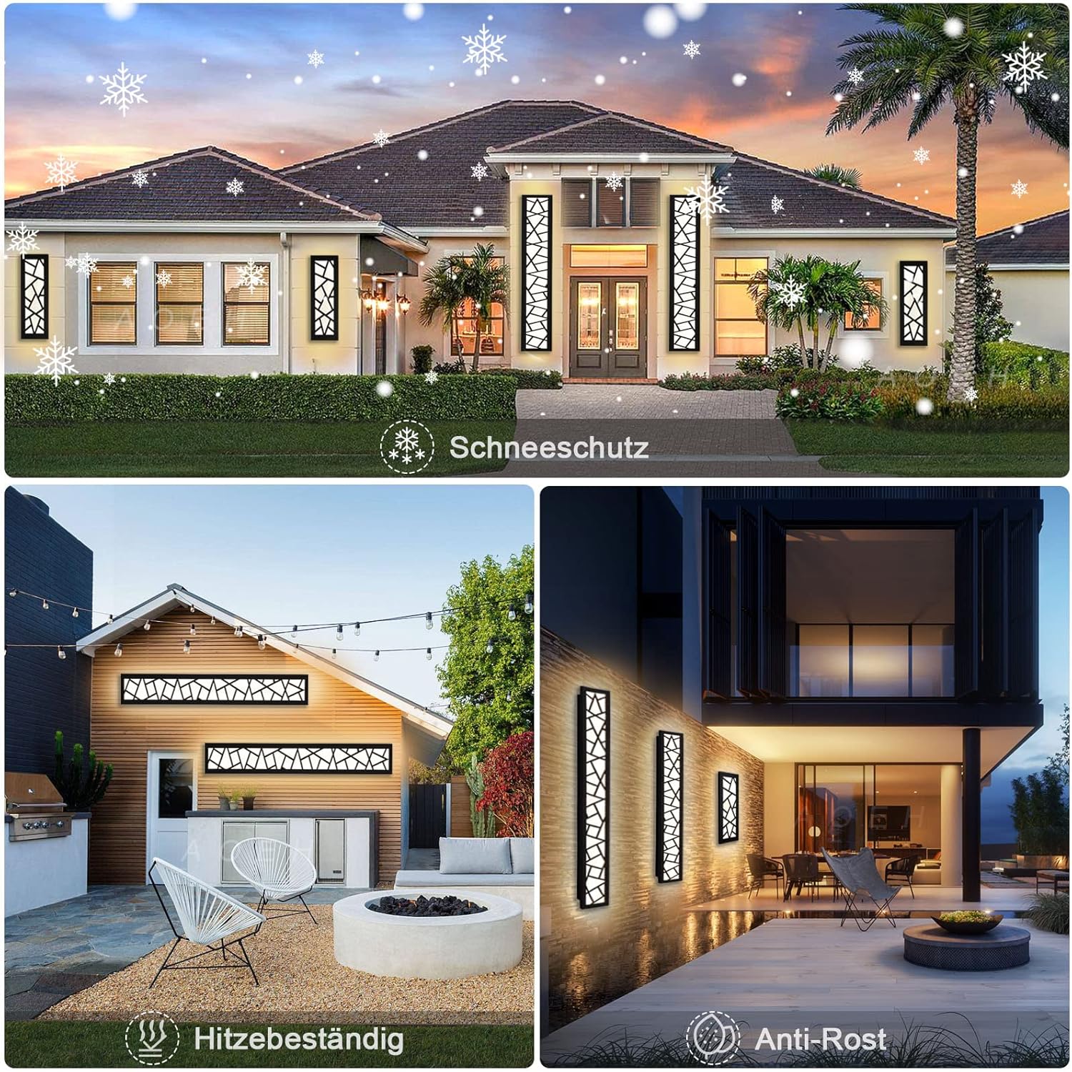 Applique murale d'extérieur LED noire, éclairage de jardin moderne, 20 W, étanche IP65, 3&nbsp;000 K, longueur 60 cm - 4