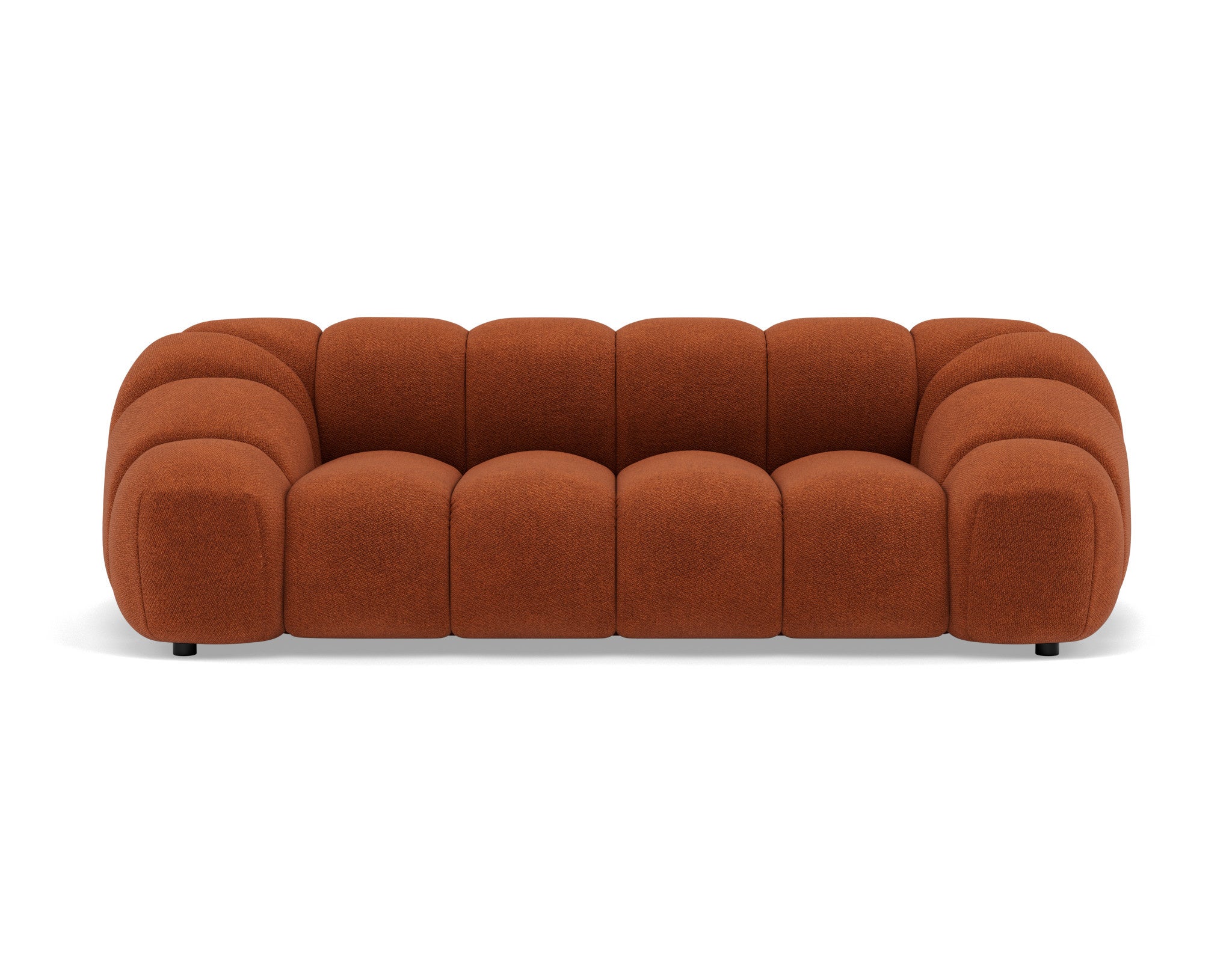 Canapé droit 3 places en velours texturé terracotta - AVA - Best Mobilier - 7