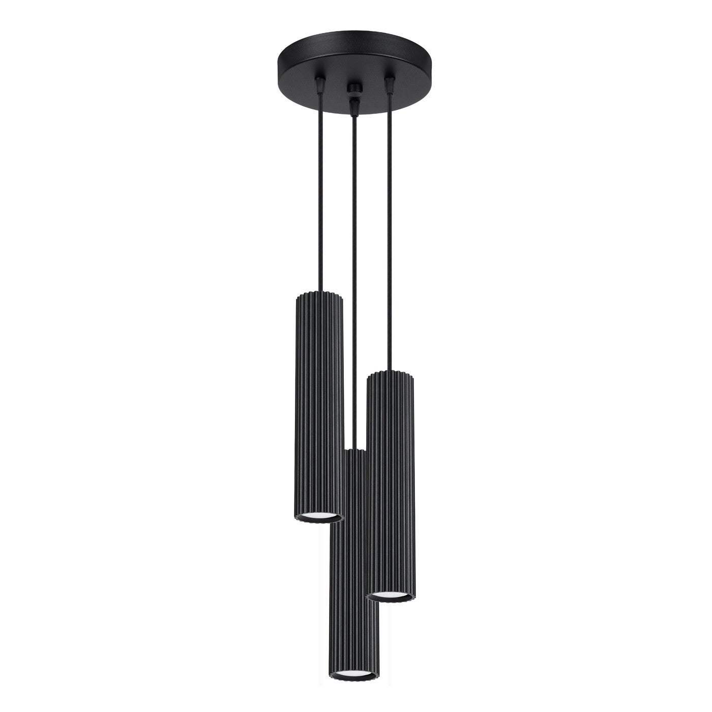 Lampa wisząca Karbon czarna 3xGU10x10W nowoczesna wym: 108 x 19,5 x 19,5 cm aluminium Sollux Lighting