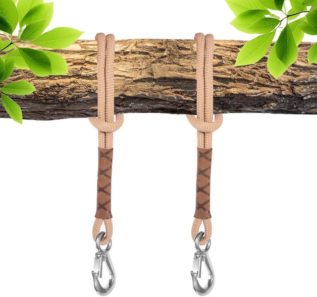 Lot de 2 sangles réglables 60cm pour hamac et balançoire arbre avec mousqueton