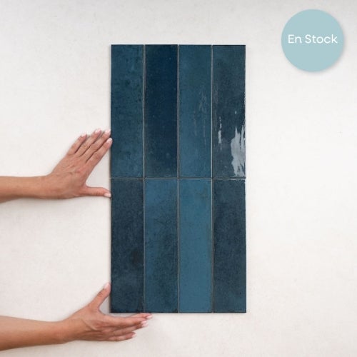 Carrelage Effet Zellige Bleu Nuit AGADIR - Lago 7x28 - 2