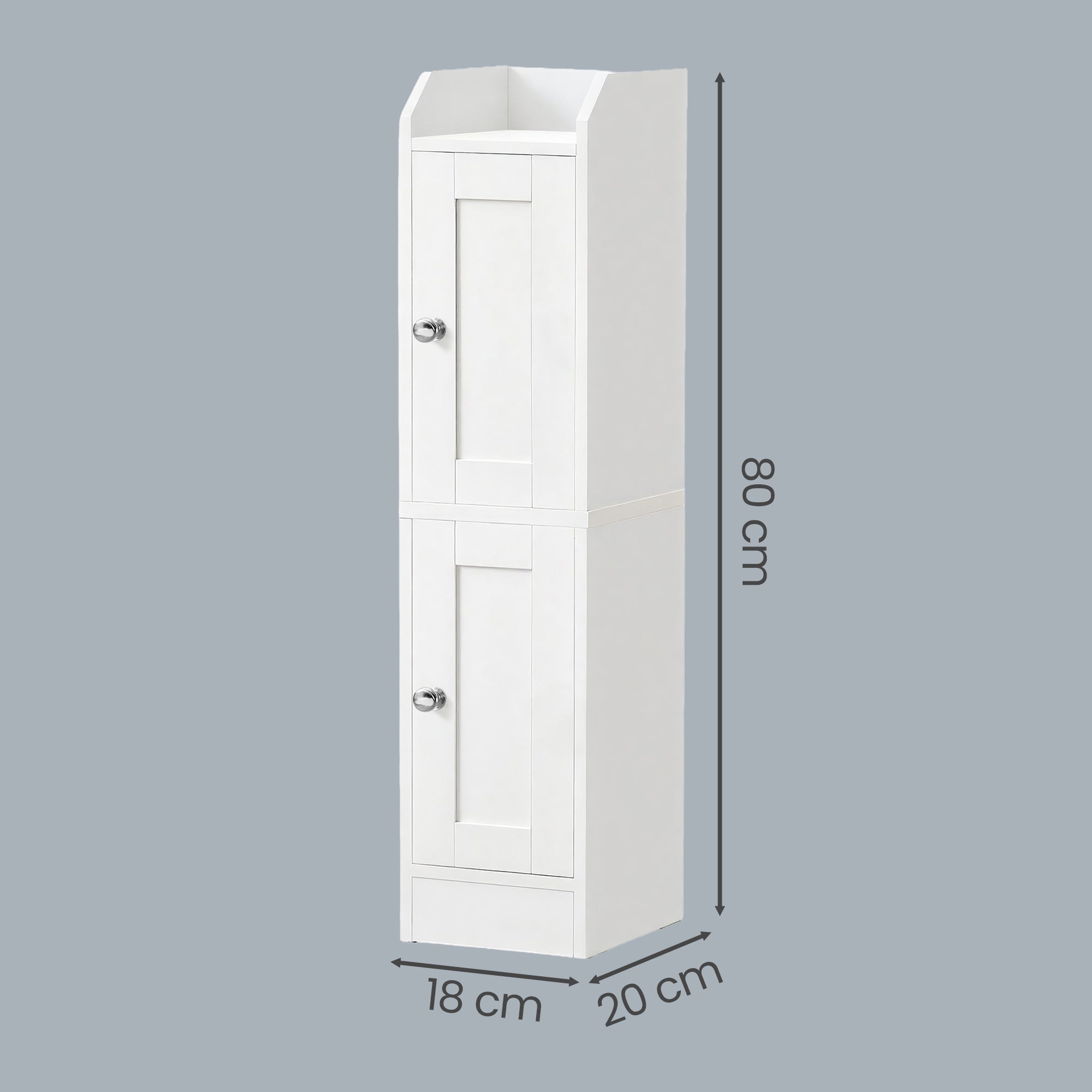 Meuble de salle de Bain Fin, Colonne de Rangement, avec Portes Réversibles, Style Maison de Campagne, Blanc - 5