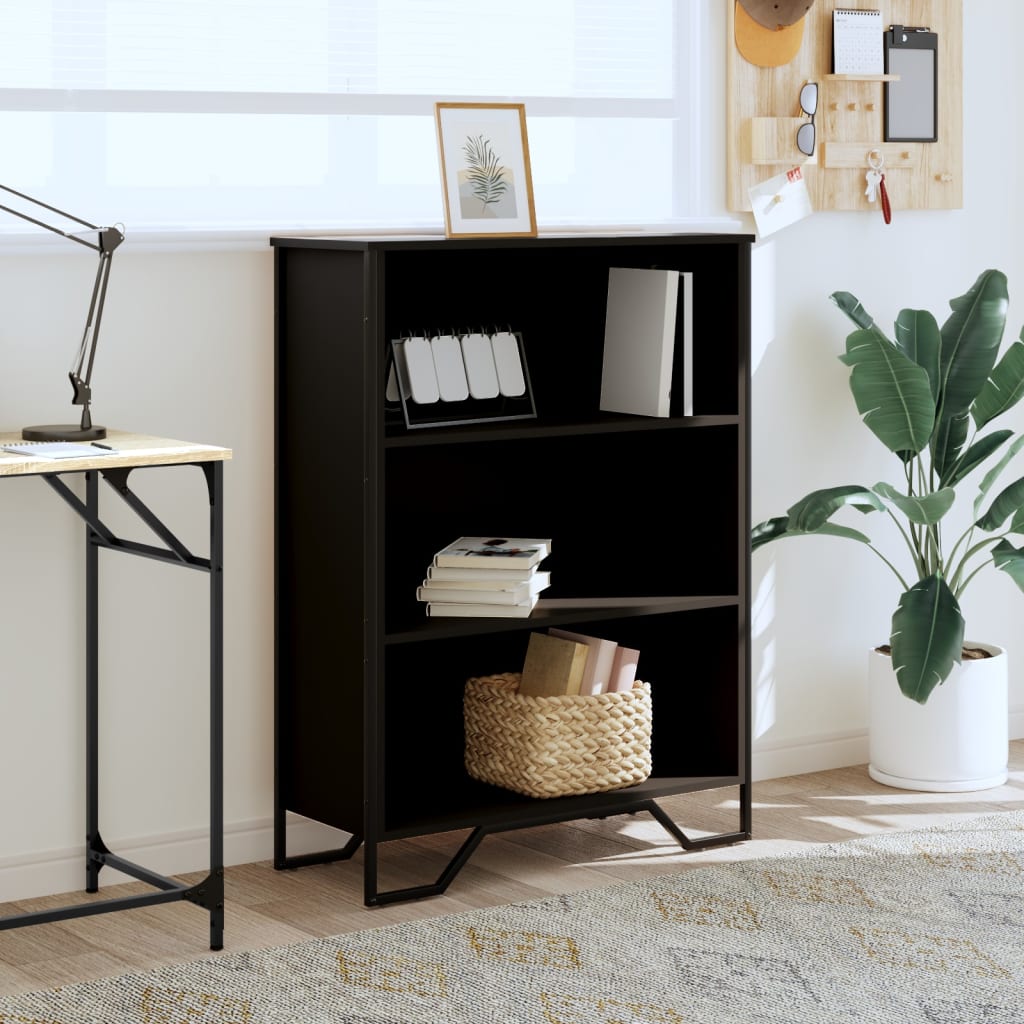 Bibliothèque noir 80x31x106 cm bois d'ingénierie vidaXL - 4