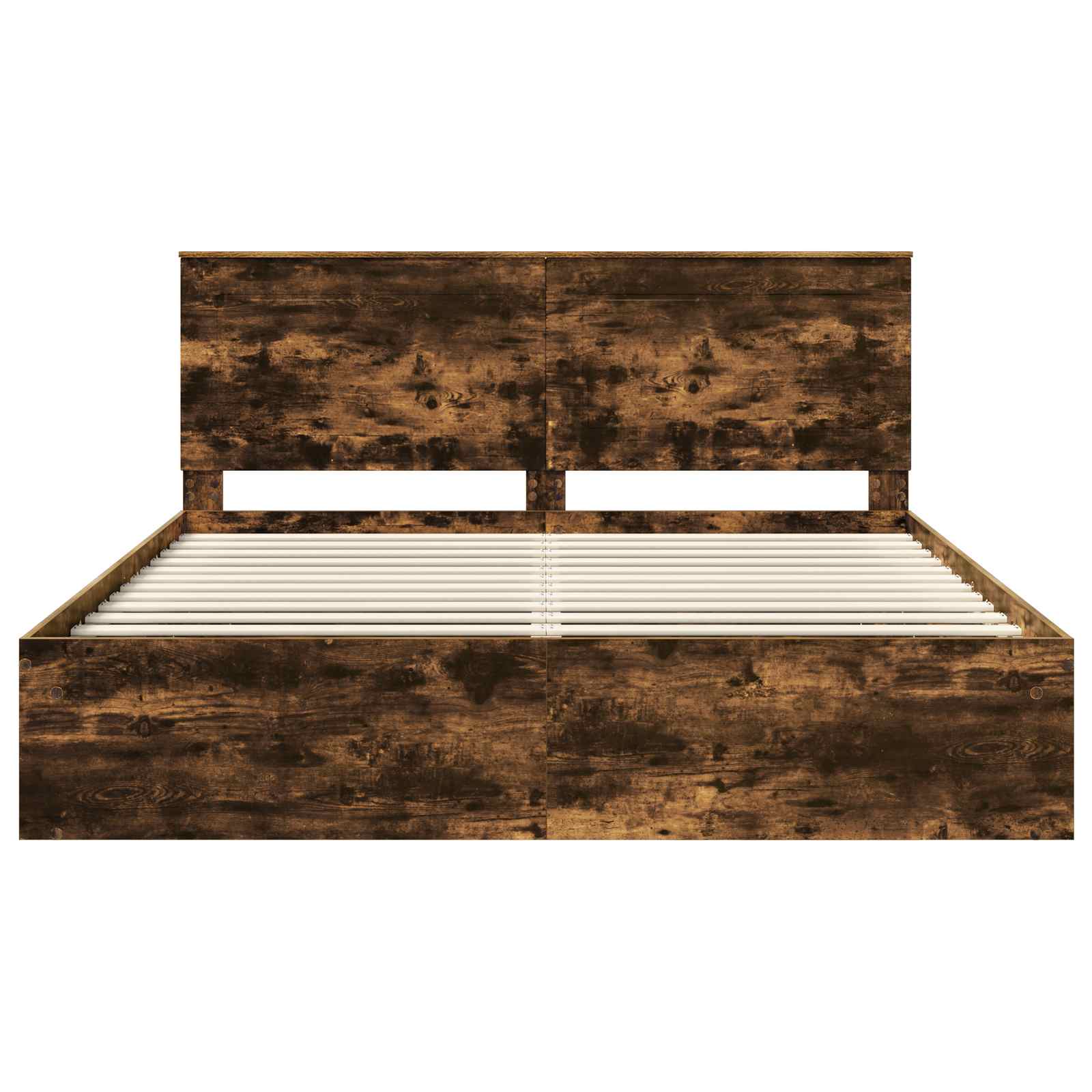 Cadre de lit chêne fumé 180 x 200 cm en bois de pin massif - 7