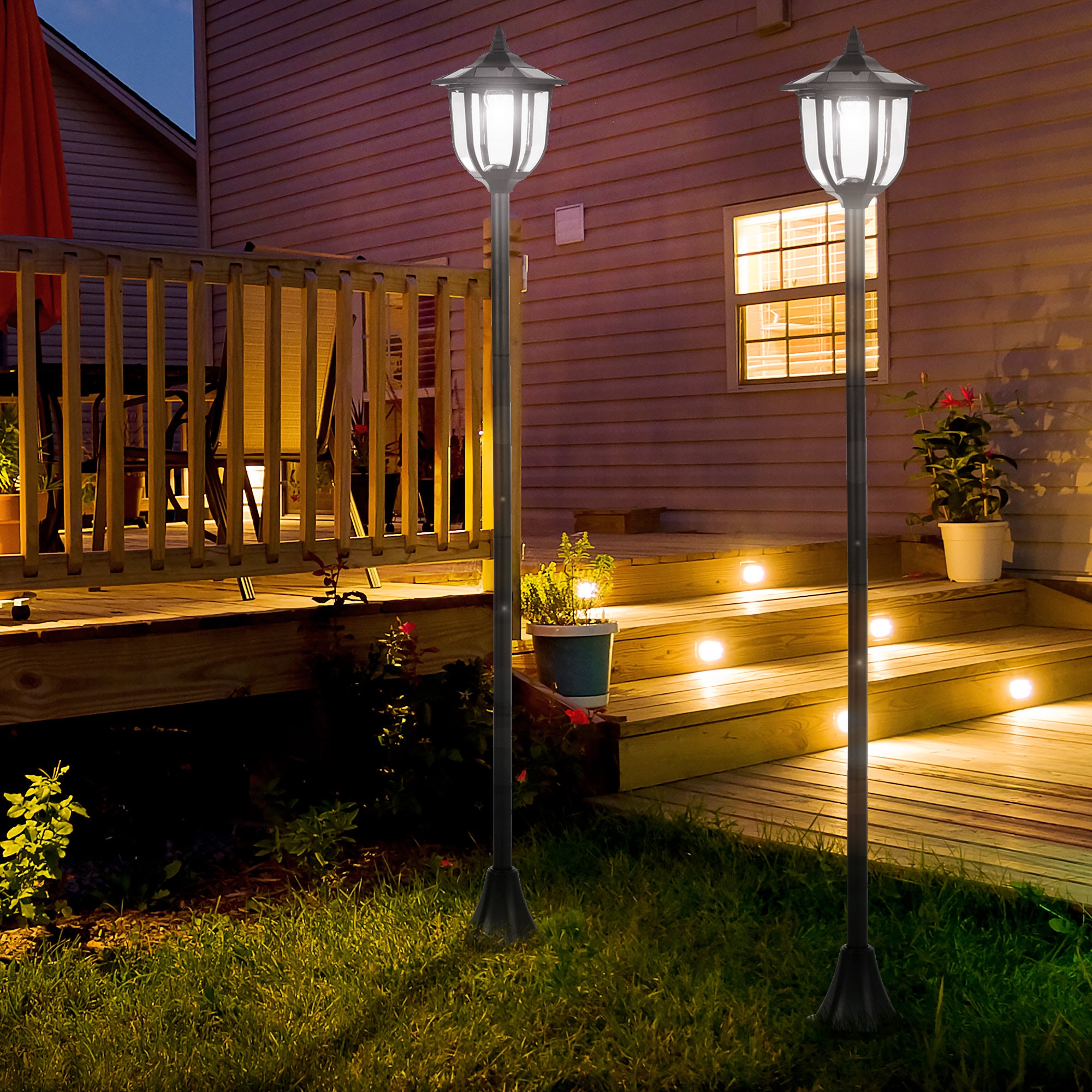 Outsunny Lampada Solare Da Giardino A Luce LED In Rattan Grigio