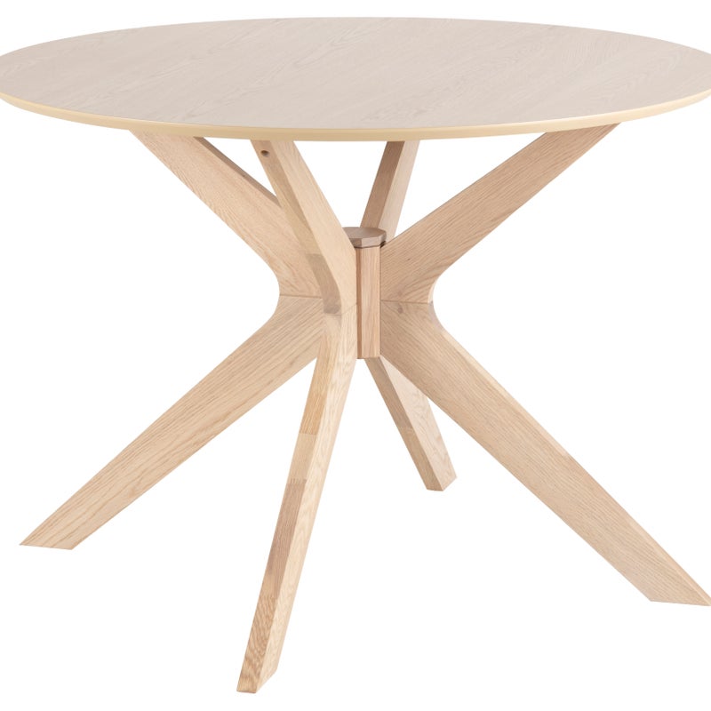 Duffy stół do jadalni Ø105 cm okleina dębowa, nogi z litego dębu.