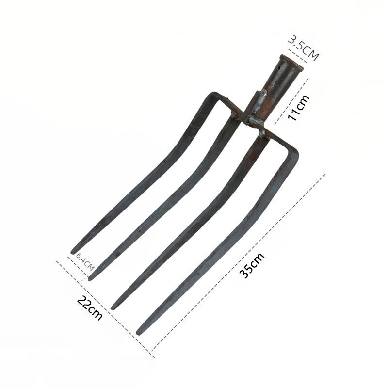 KADAX Fourche à Creuser Jardin 4 Dents - Fourche Bêche Sans Manche Acier Trempé - Outil Léger Pour Ameublir Sol Et Désherber