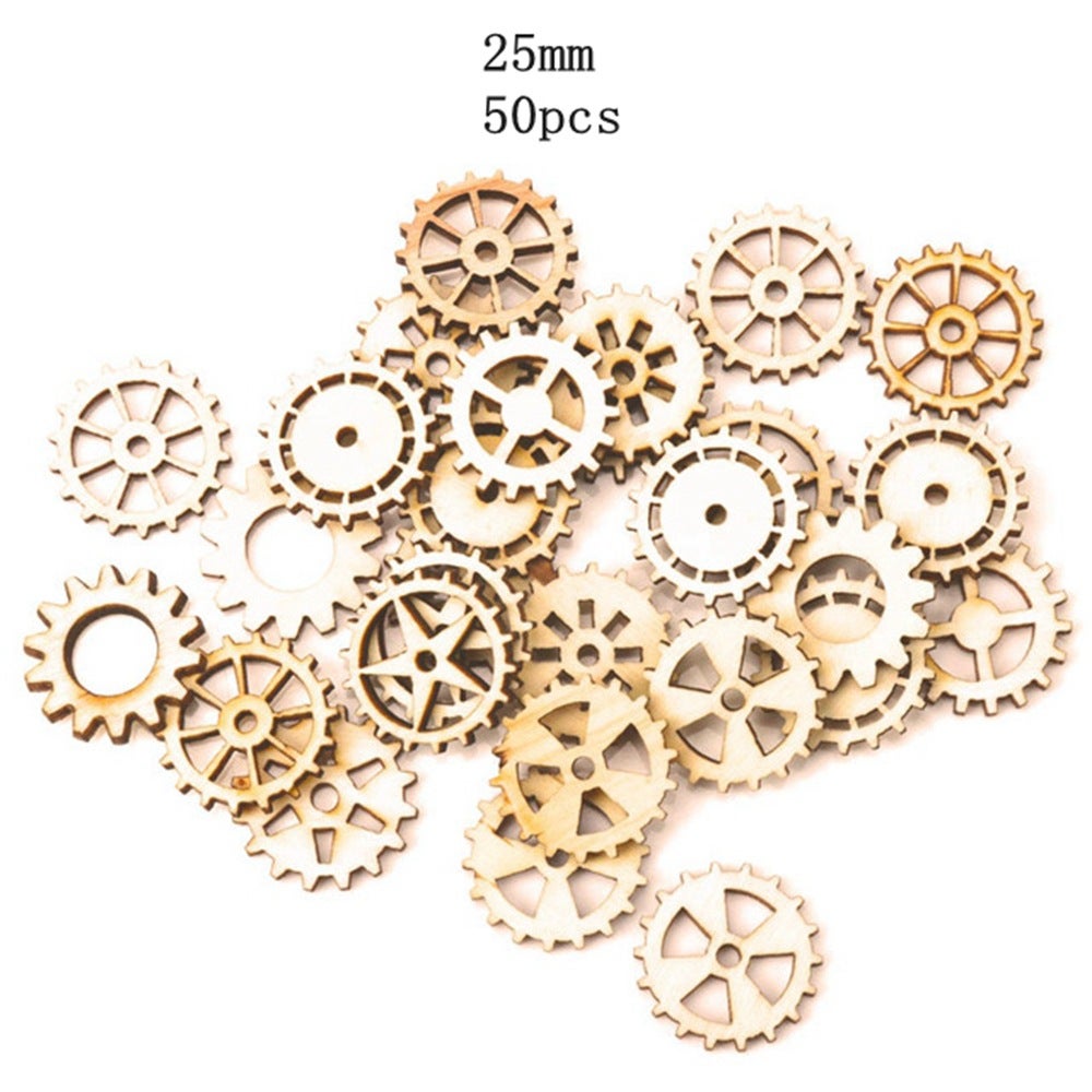 100pcs Noël Bois Naturel Copeaux D'arbre Ornements de Noël Pendentif