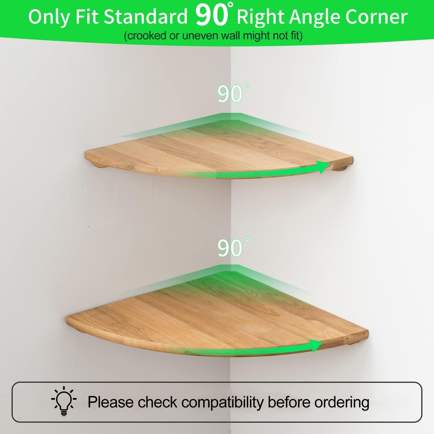 2 Mensole Galleggianti In Legno Di Rovere 30 Cm – Scaffali A Parete Con Protezione Antiscivolo Per Soggiorno, Cucina, Bagno – Portata 22kg - 3
