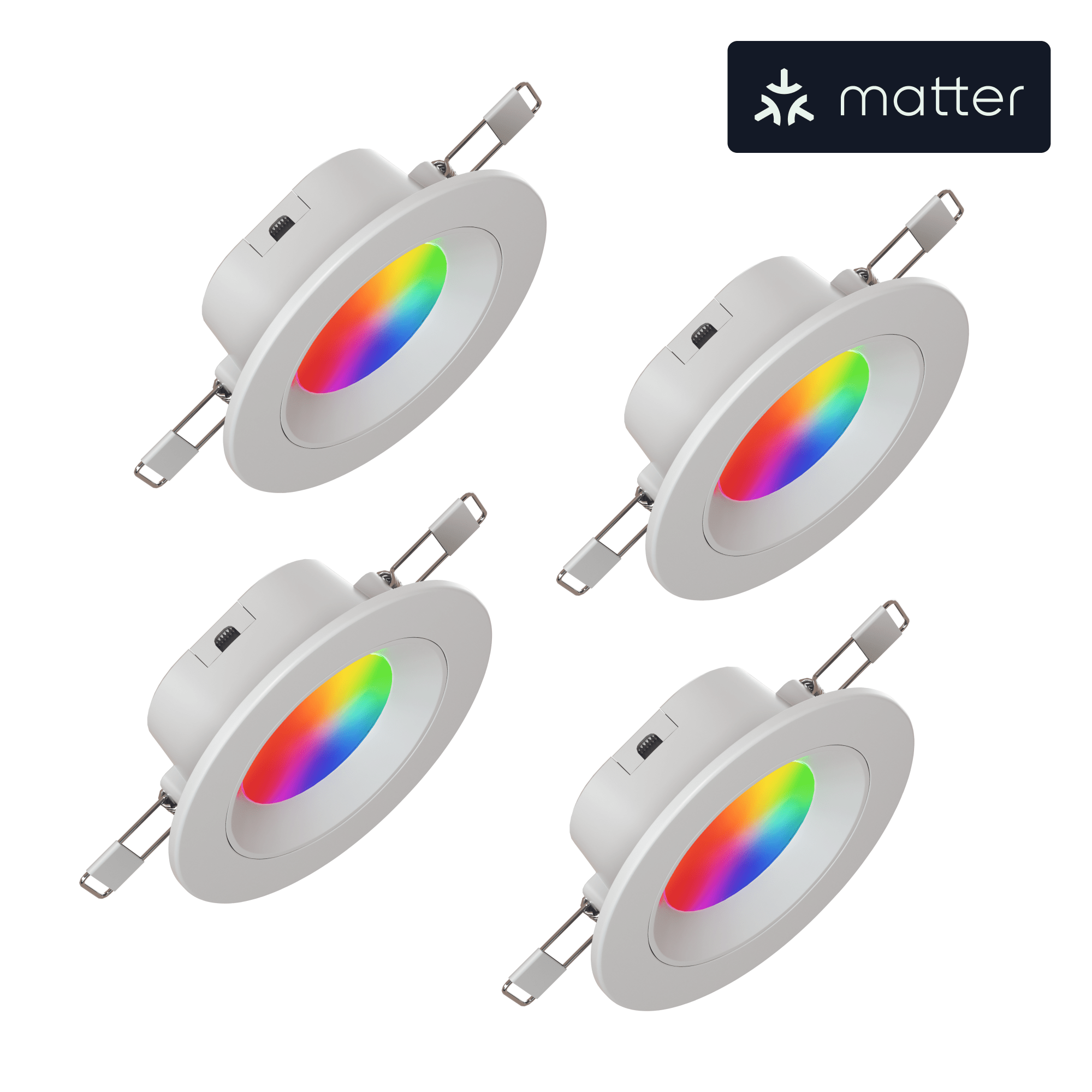 Nanoleaf Essentials Matter Spot Encastré Connecté Wi-Fi (Pack de 4 ...