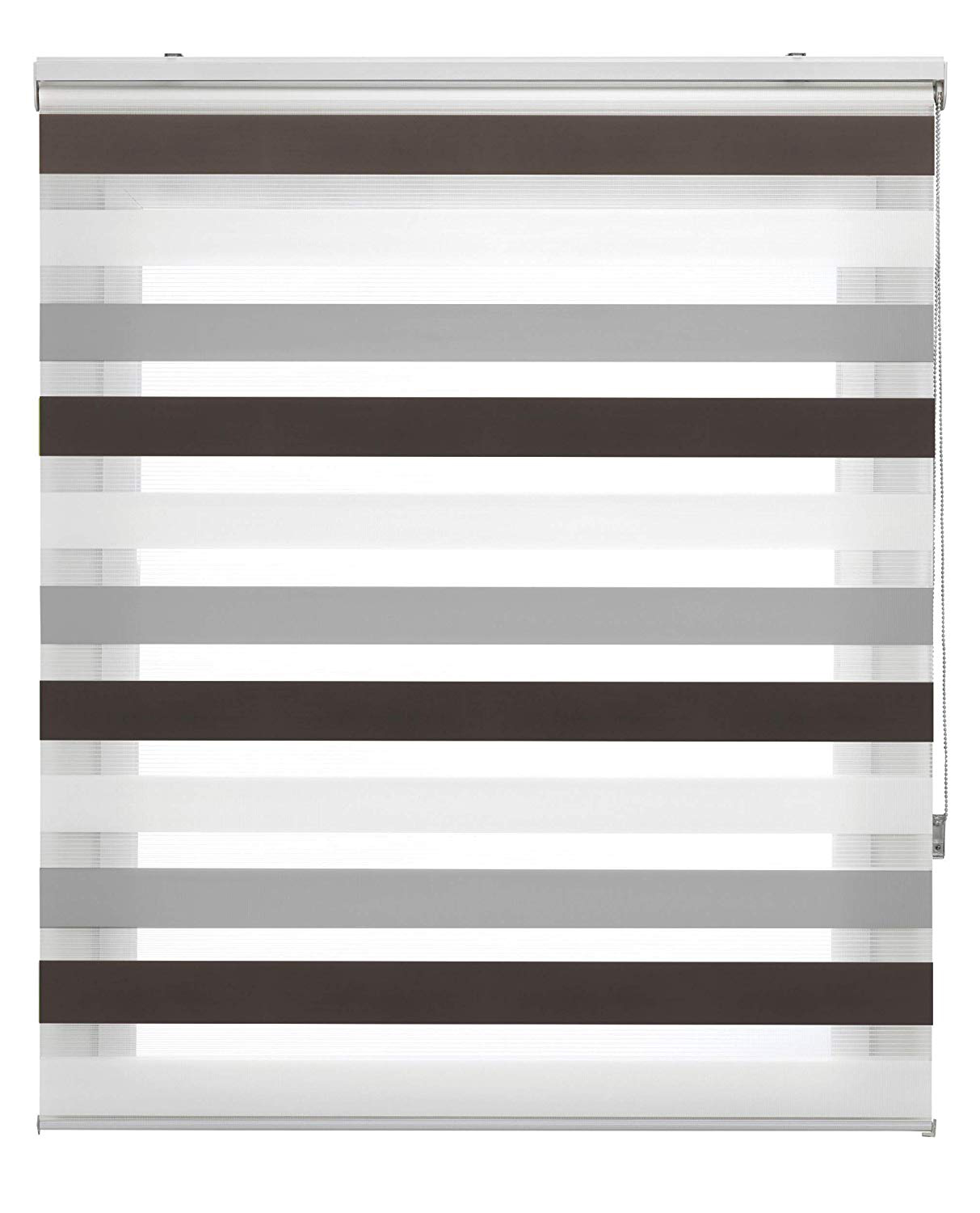 Estoralis | estor enrollable noche y dia | 170 x 255 cm (ancho por alto) tamaño de tela 167 x 250 cm | modelo loras color marron/gris