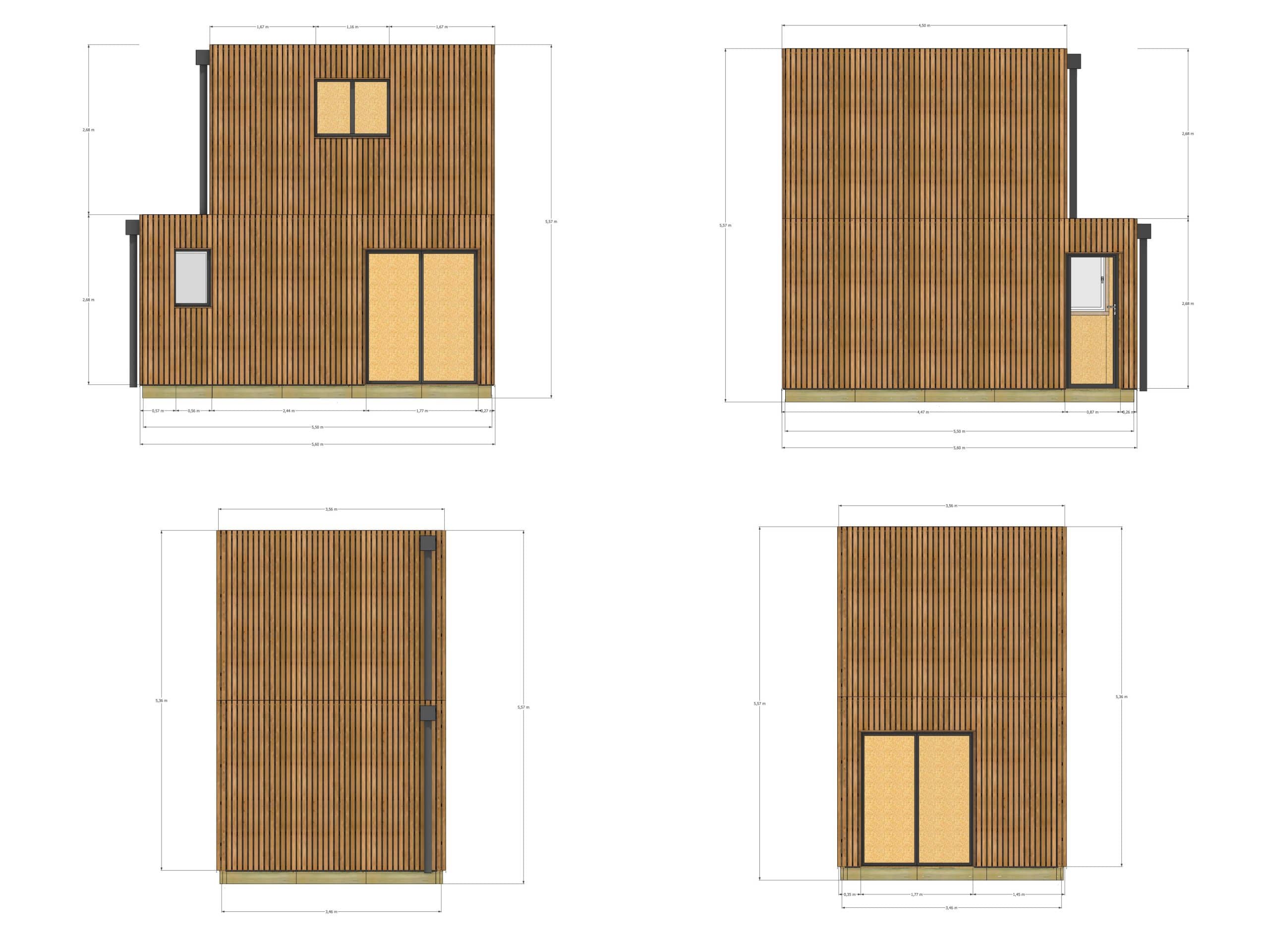 Studio de jardin bien isolé en bois 5,5 x 3,5 x 2,7 m / isolation RE2020 avec plancher isolé avec mezzanine et terrasse - 4