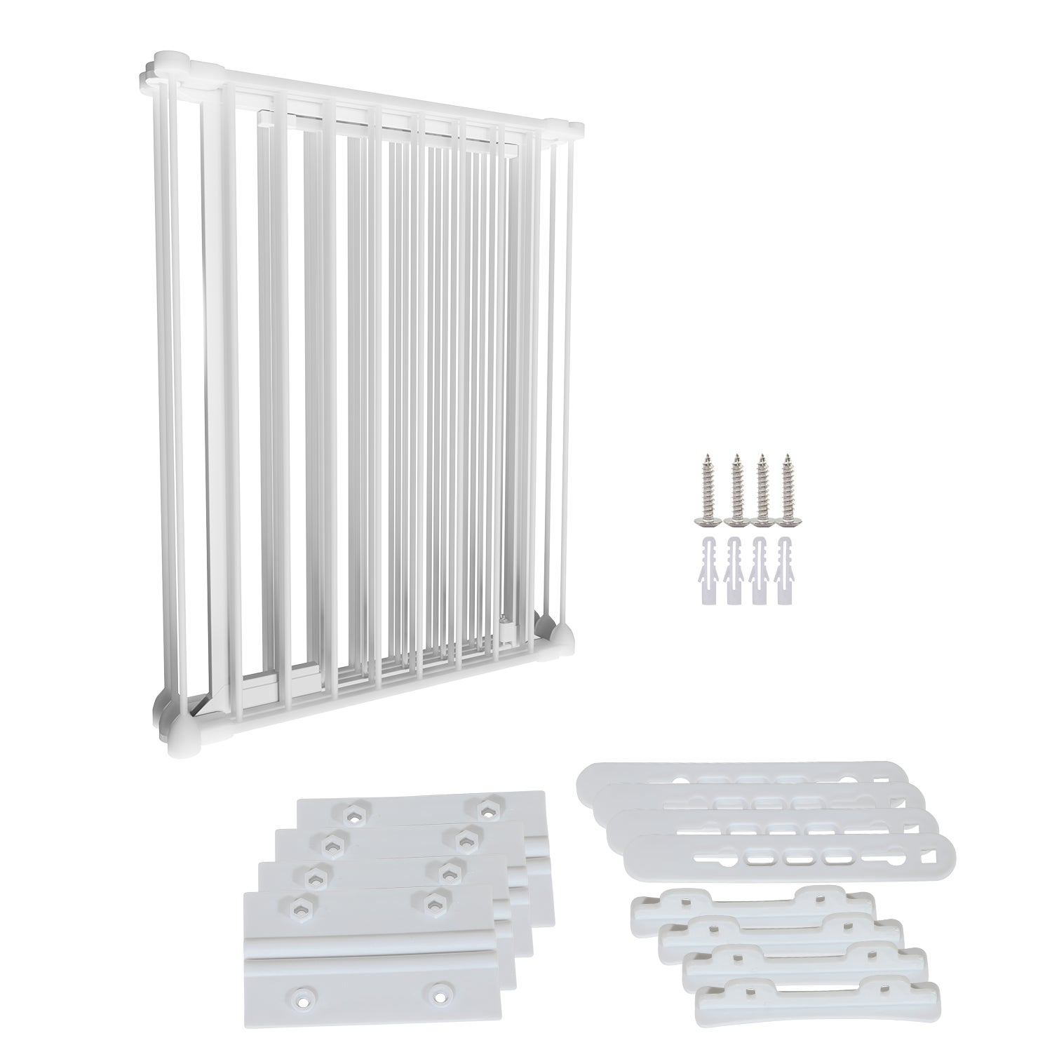 Barrera de seguridad Chimenea XL 310cm Cortafuegos Seguridad infantil Montaje en pared 5 Elementos de acero, Blanco - 4