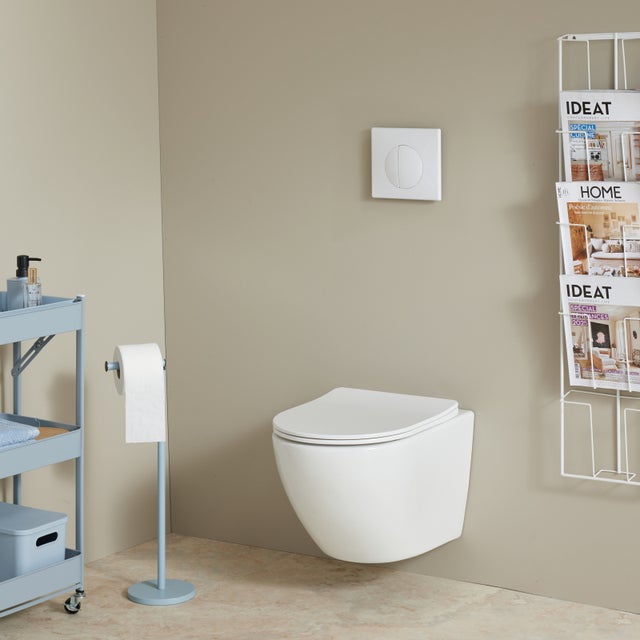 Pack WC Suspendu compact Bâti Universel Siamp avec Cuvette Sans Bride Corolla