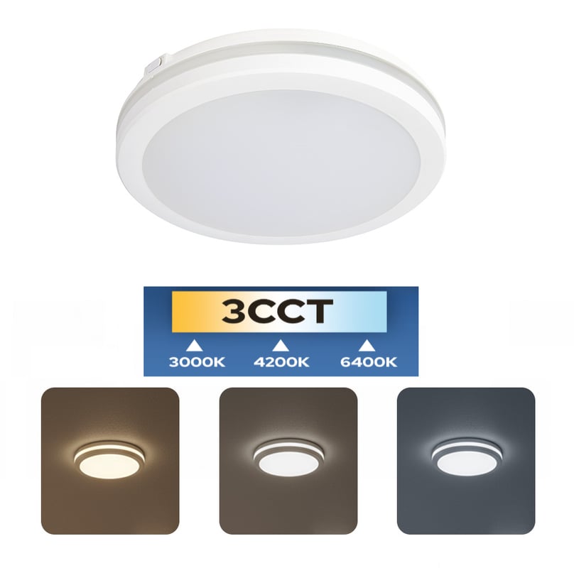 Plafon 30W 2700lm, 3CCT, IP65, okrągły, biały, SCARLETT HOROZ