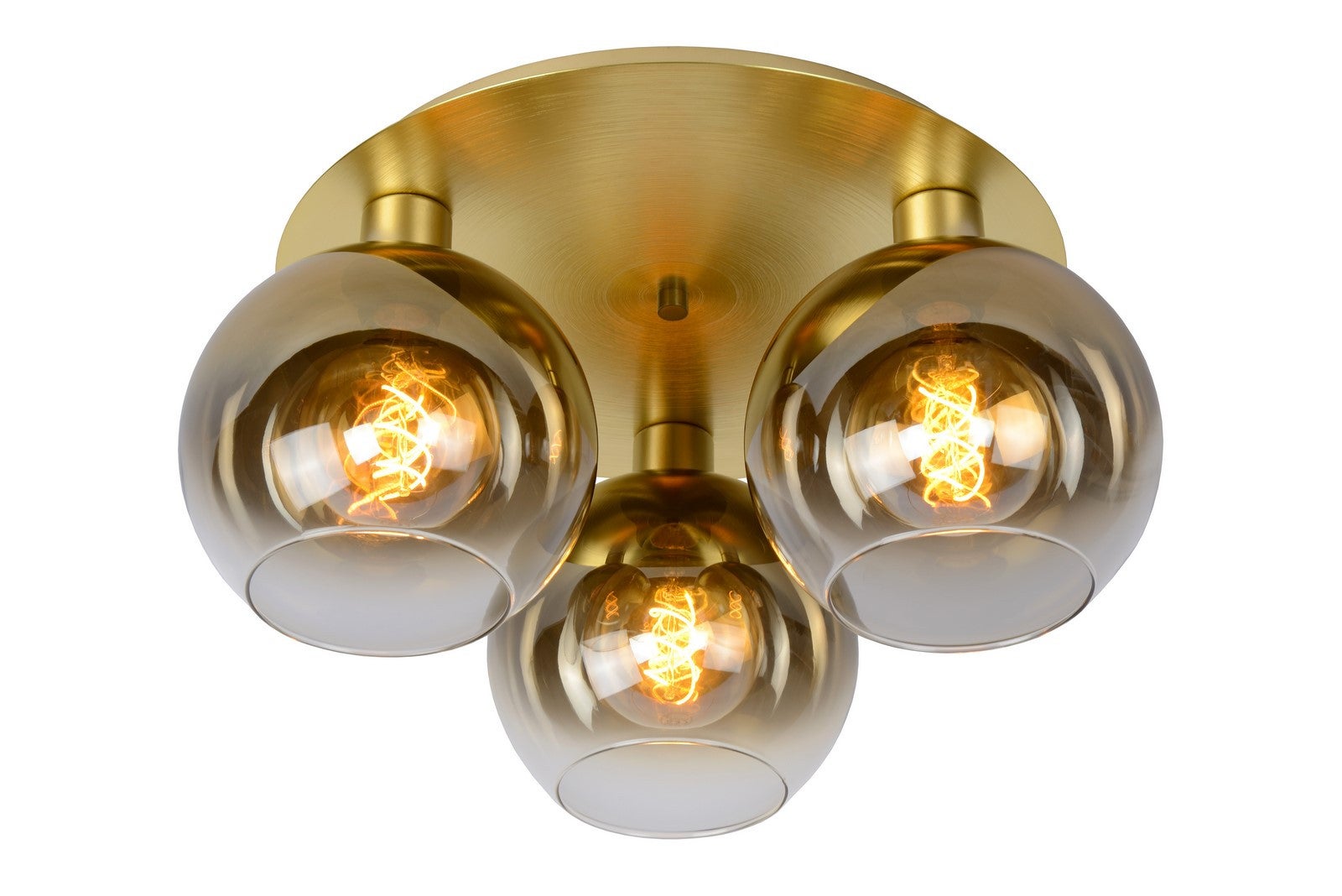 Lampa sufitowa MARIUS złota matowa 3xE27x60W szkło wym:24,5x50x50cm IP20 Lucide