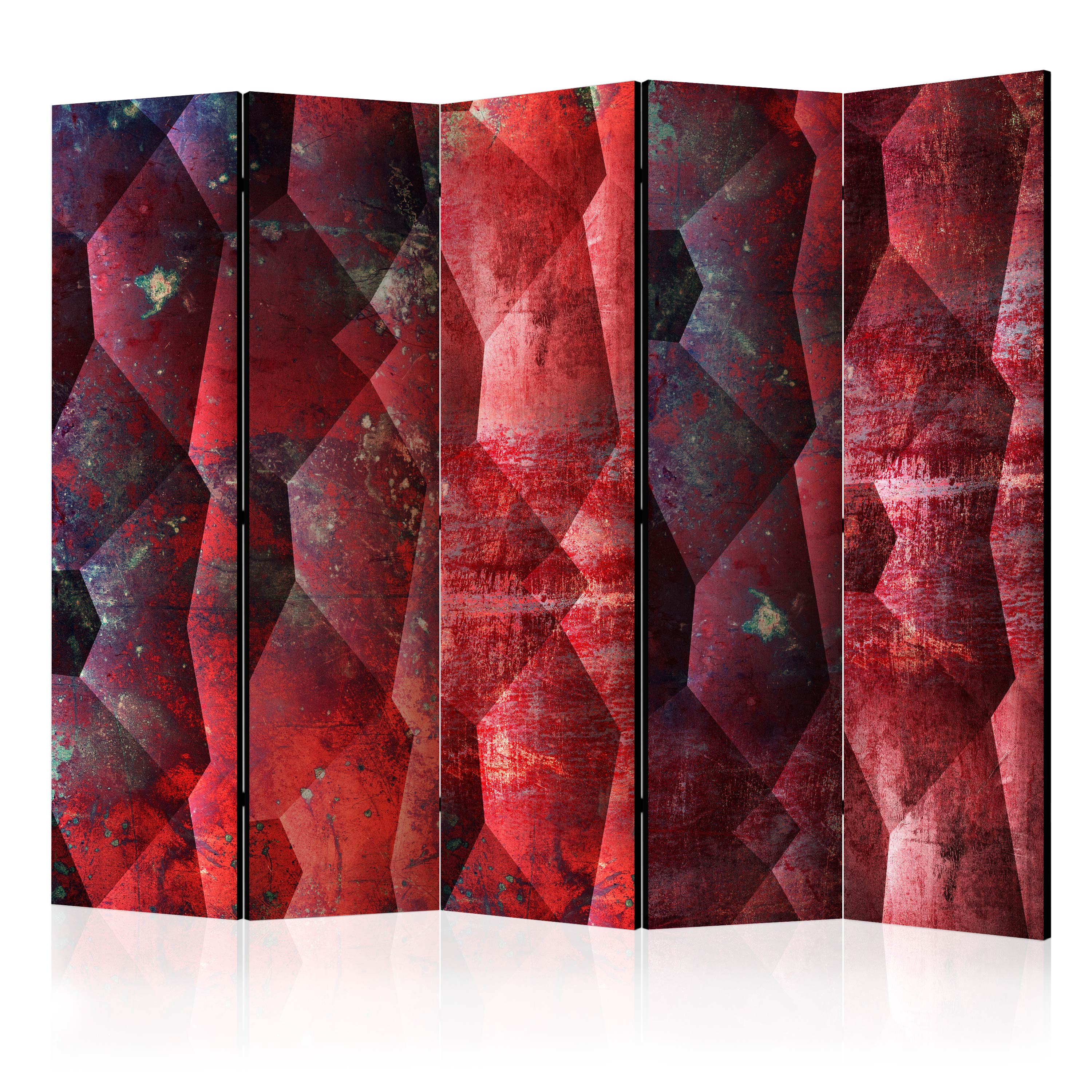 Decomonkey Paravento Divisorio Per Interni - 5 Ante 225x172 Cm - Stampa Fiori E Fogliame - Legno E Tela In Fliselina